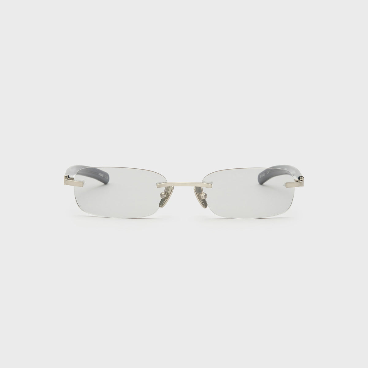 Flatlist Milo Sunglasses - Brushed Silver Crystal Blue Grey / Light Grey