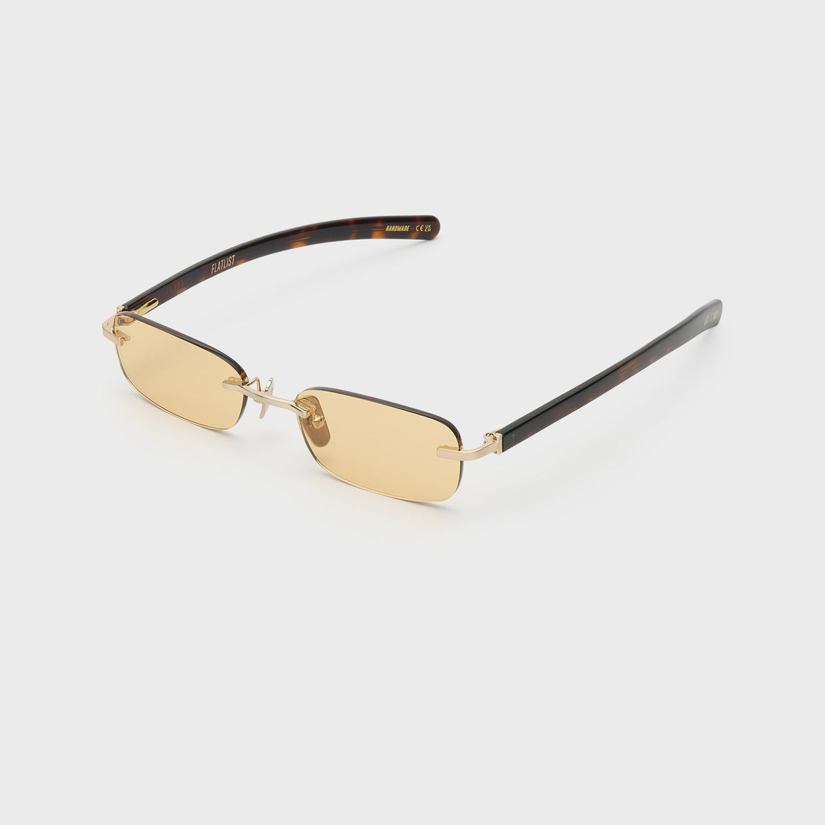 Flatlist Milo Sunglasses - Brushed Gold Dark Tortoise / Yellow