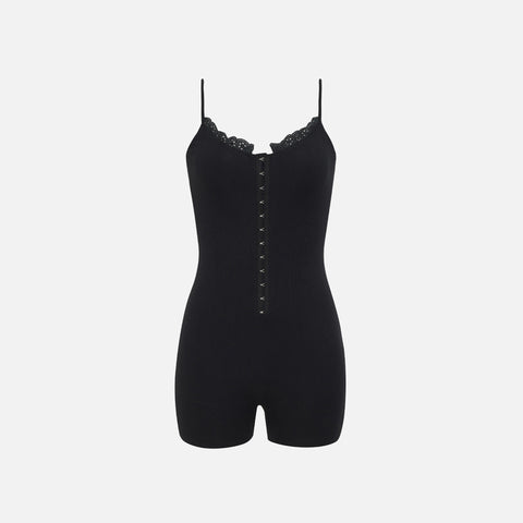 Frankies Bikinis x Sydney Sweeney Annabella Pointelle Bodysuit - Black
