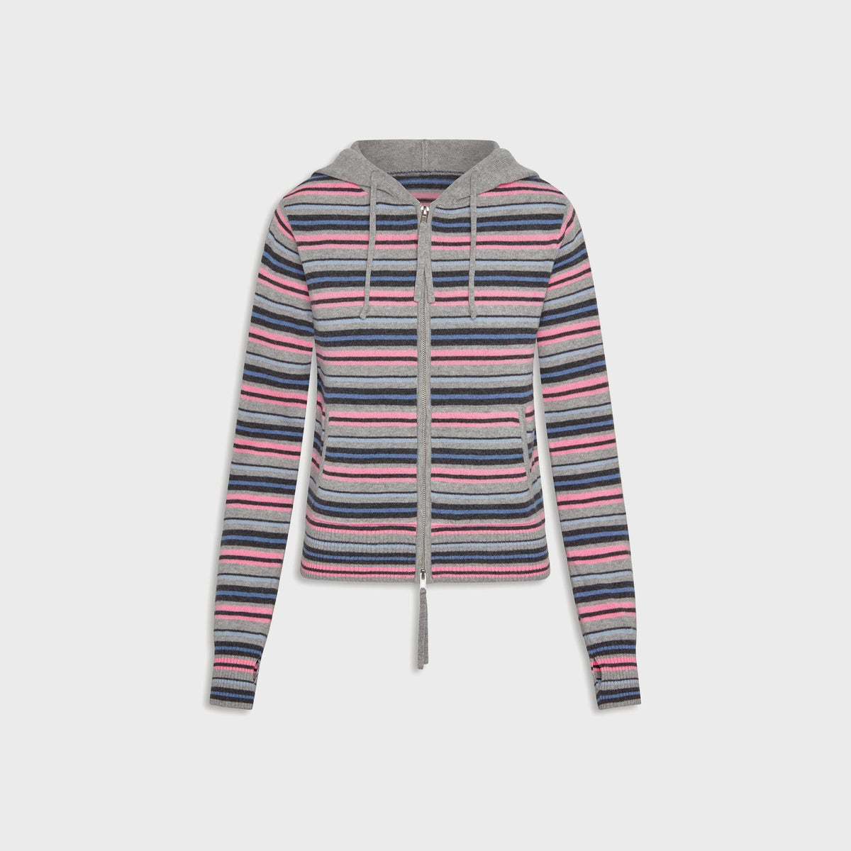 Frankies Bikinis Topanga Cashmere Zip Up Hoodie - Rain Puddle