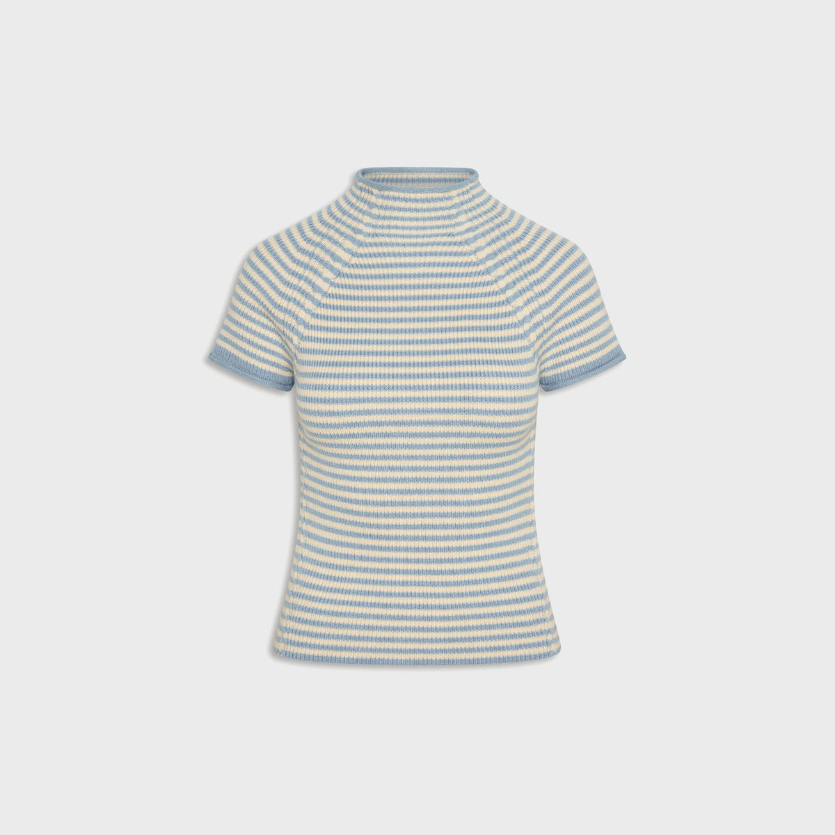 Frankies Bikinis Harmony Cloud Knit Mockneck Top - Hazy Stripe