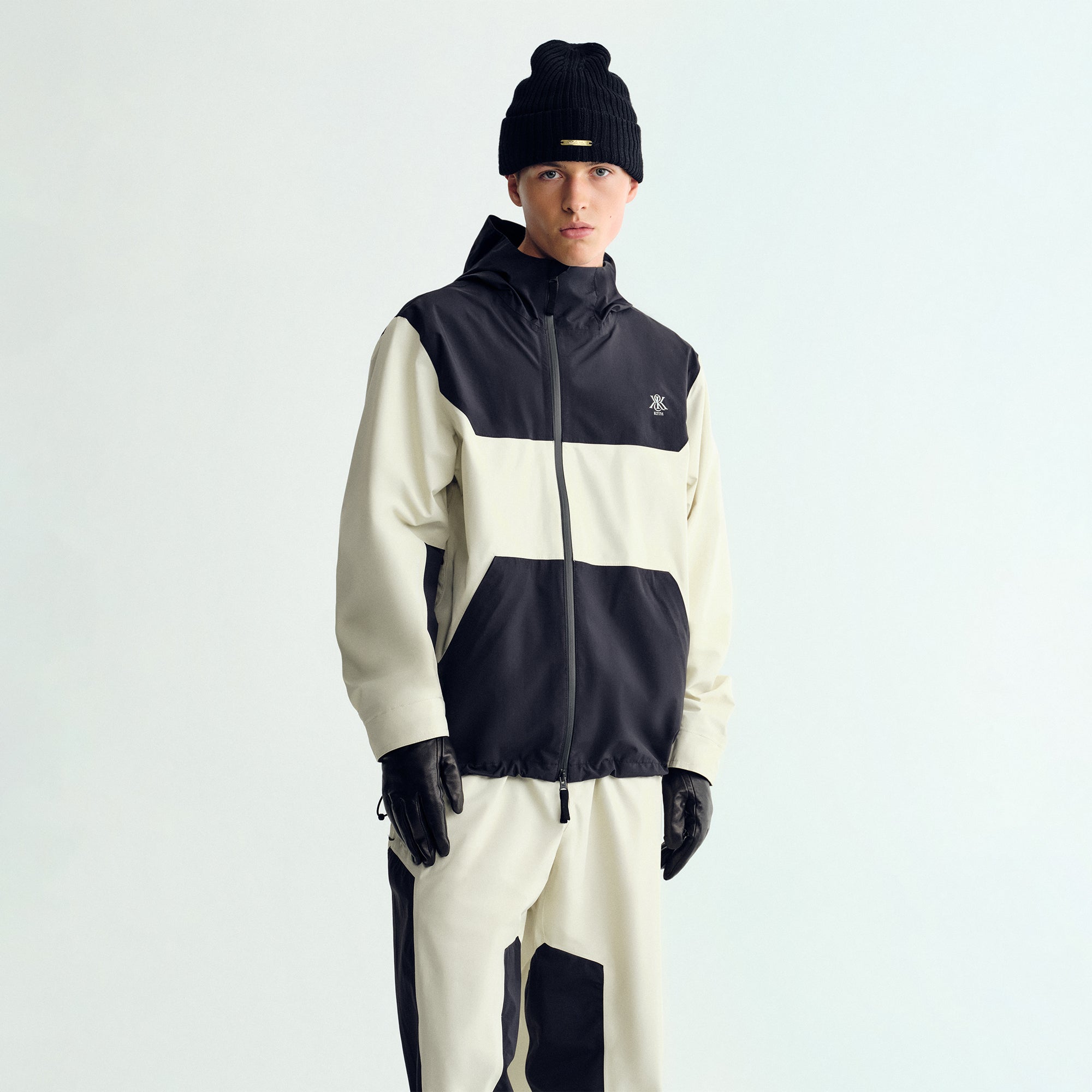 極美品Kith ShawlCollar BeckerCoatBattleship Kith Shearling Patchwork Becker Coat - Mesa