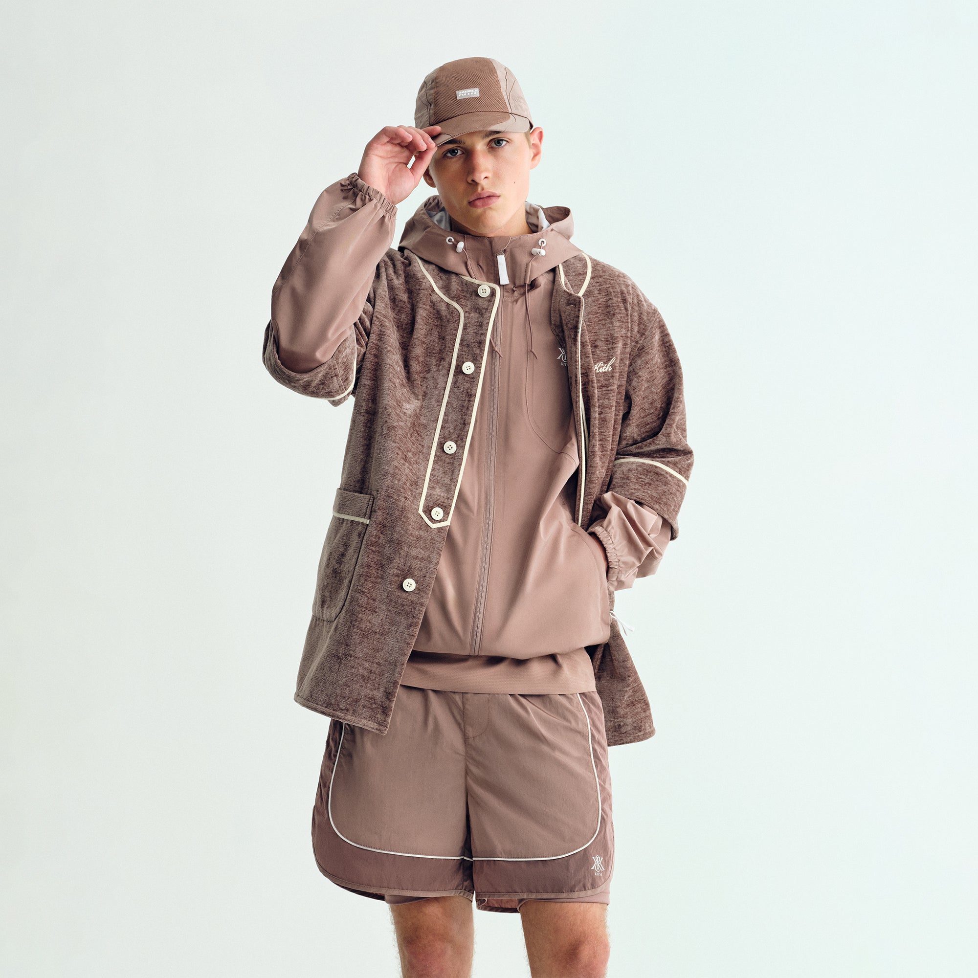 【美品】Kith Harden Panelled Mesh Short Mサイズ Kith Harden Panelled Mesh Short - Dusty Mauve
