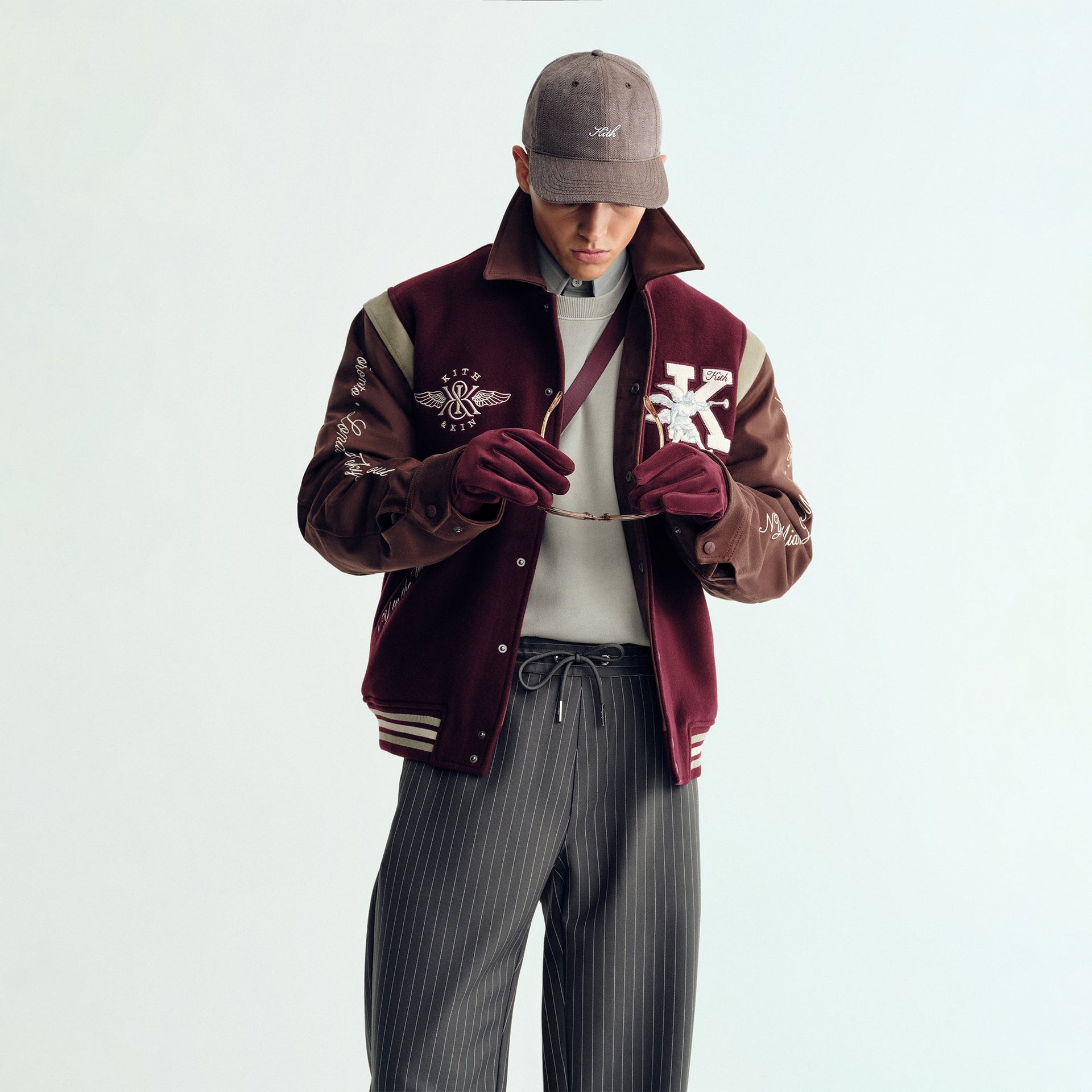 Kith Wool & Microsuede Varsity Jacket - Magma - PH