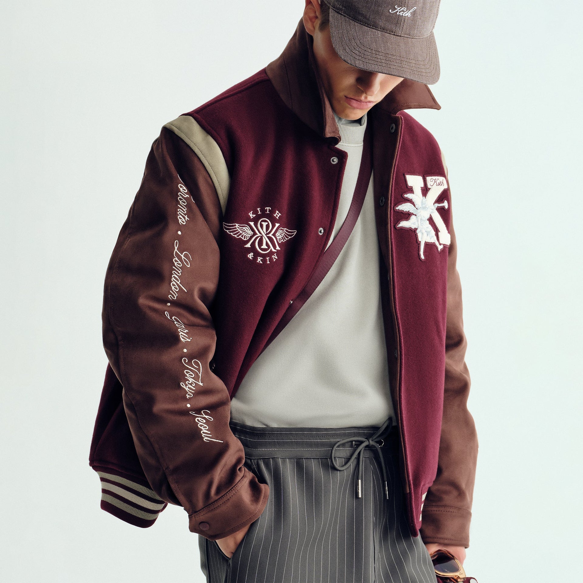 Kith Wool & Microsuede Varsity Jacket - Magma - PH