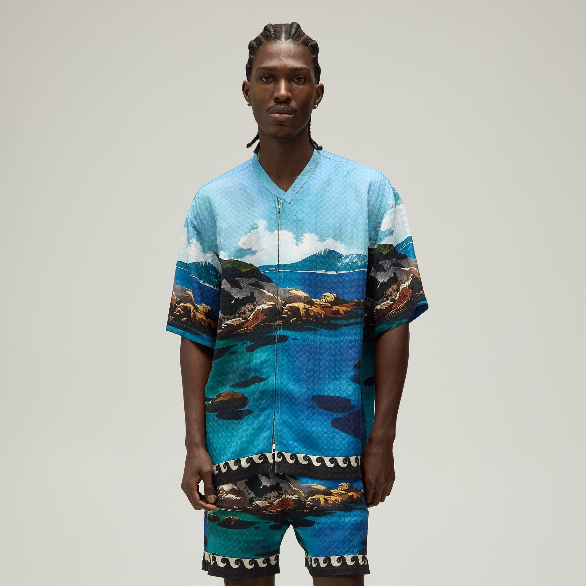 Giorgio Armani & Kith Sardinia Short Sleeve Zip Shirt - Multi PH