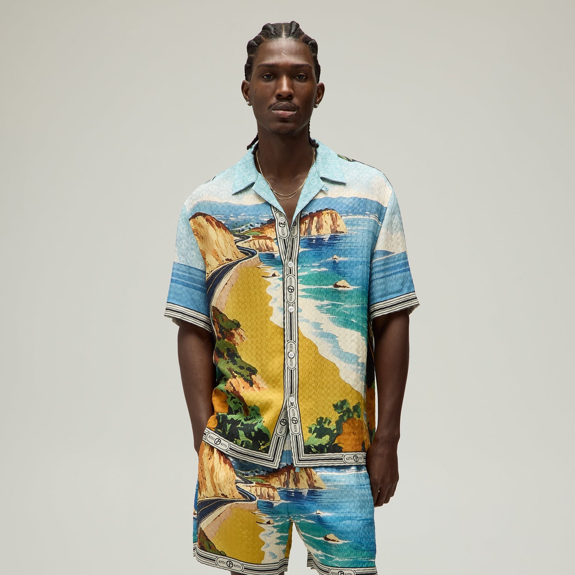 Giorgio Armani & Kith Malibu Short Sleeve Thompson Camp Collar Shirt - Multi PH
