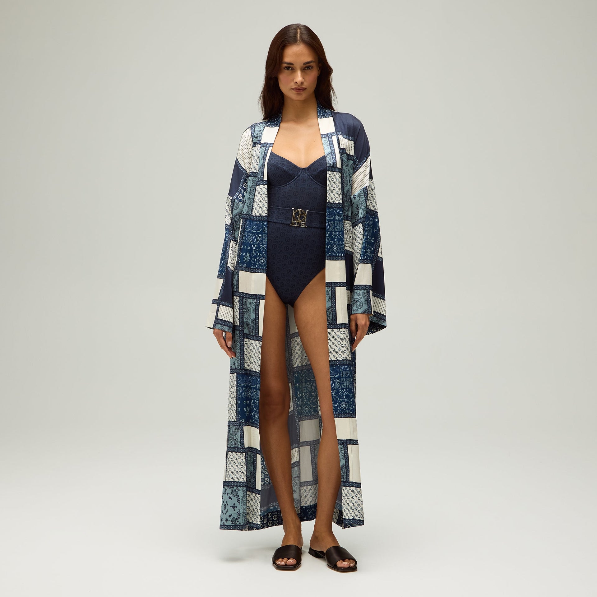 Giorgio Armani & Kith Women Hammered Silk Kimono - Nocturnal PH
