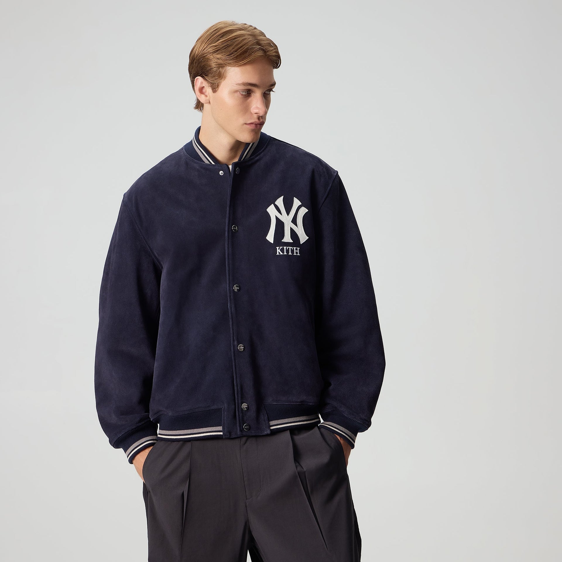 Kith for the New York Yankees Suede Porter Bomber Jacket - Nocturnal - PH
