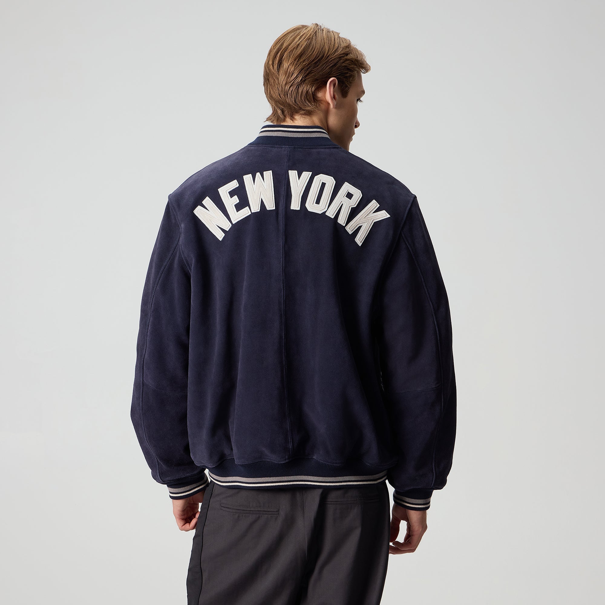 Kith for the New York Yankees Suede Porter Bomber Jacket - Nocturnal