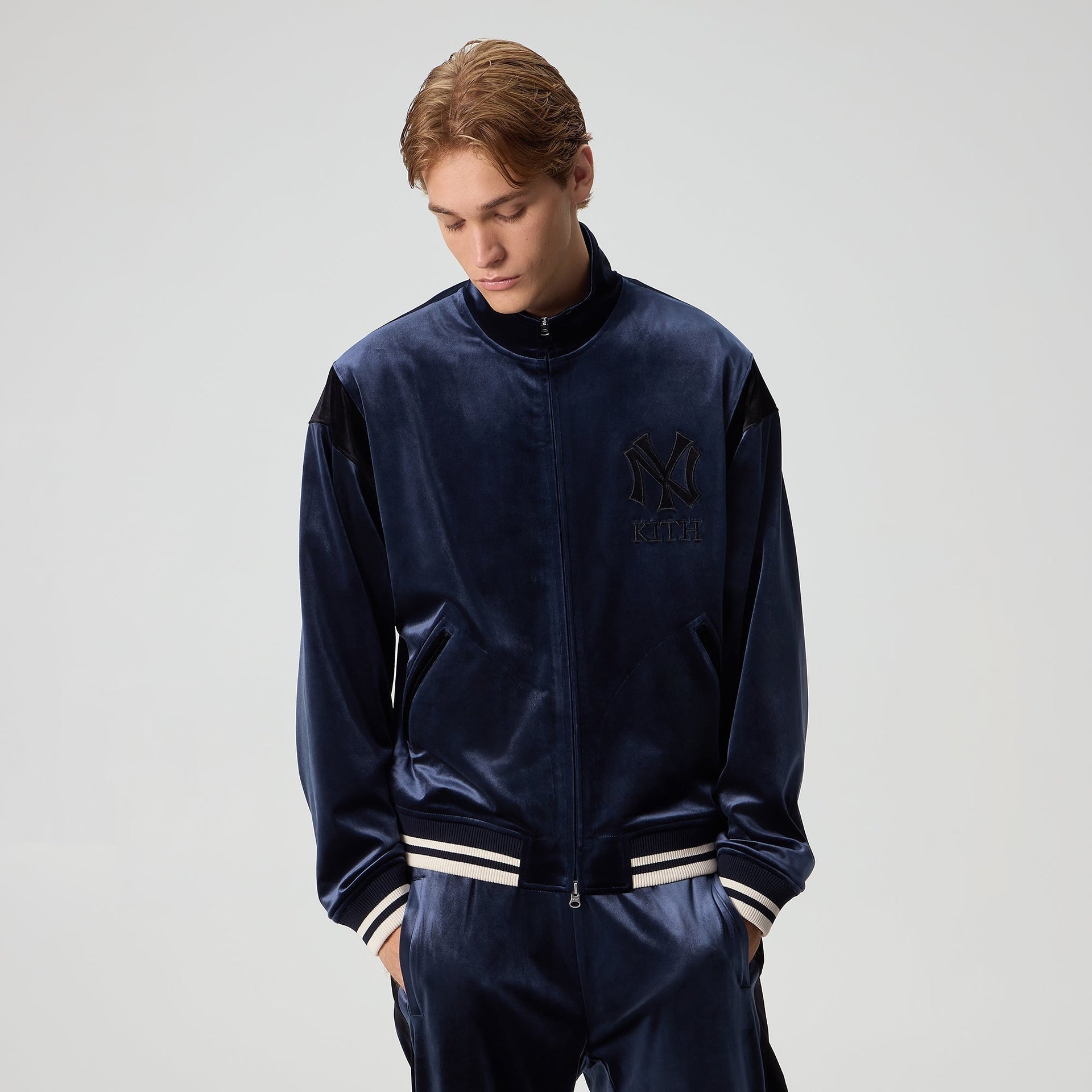 Kith for the New York Yankees Luxe Velour Track Jacket - Nocturnal - PH