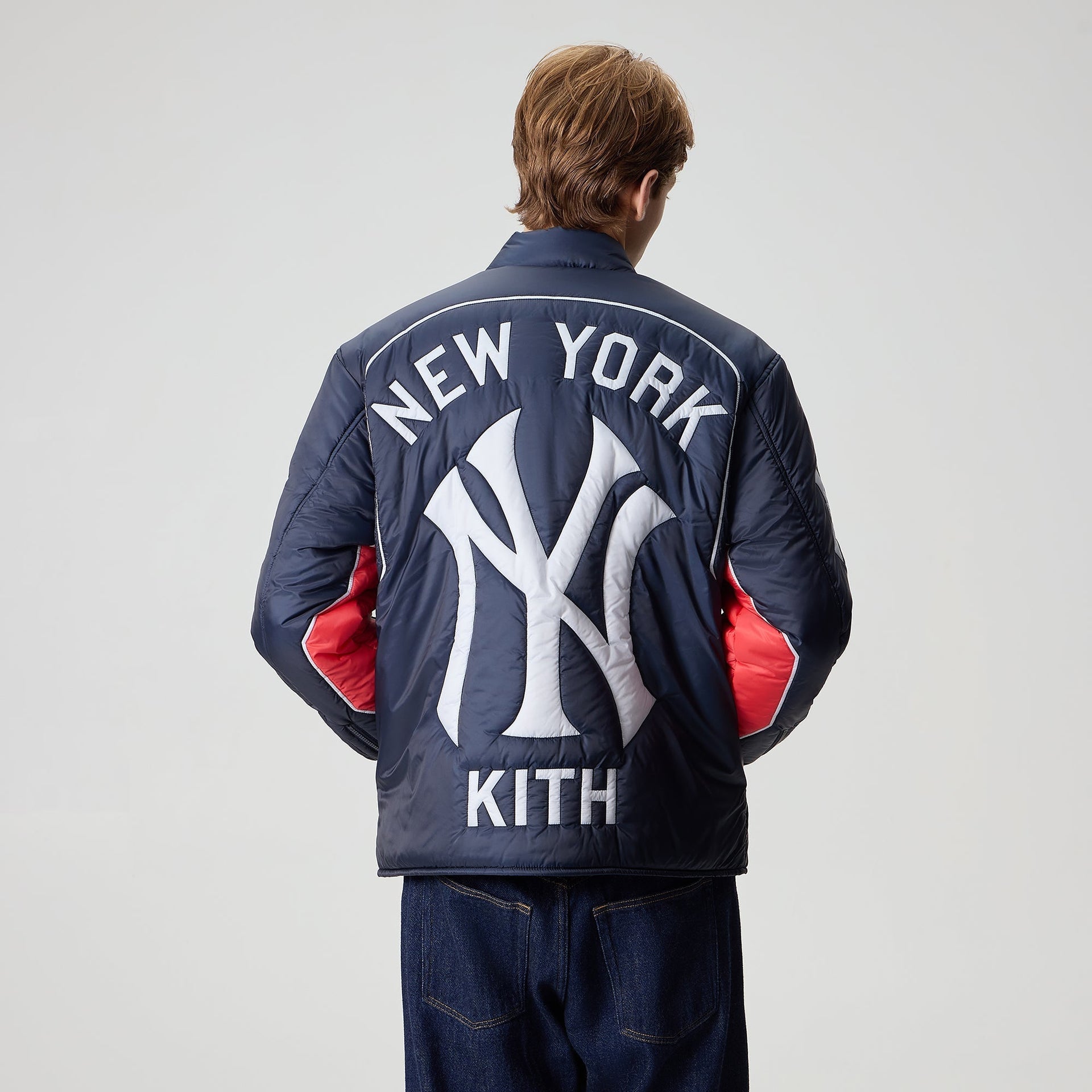 Kith for the New York Yankees Zip Brixton Puffed Shirt Jacket - Nocturnal - PH