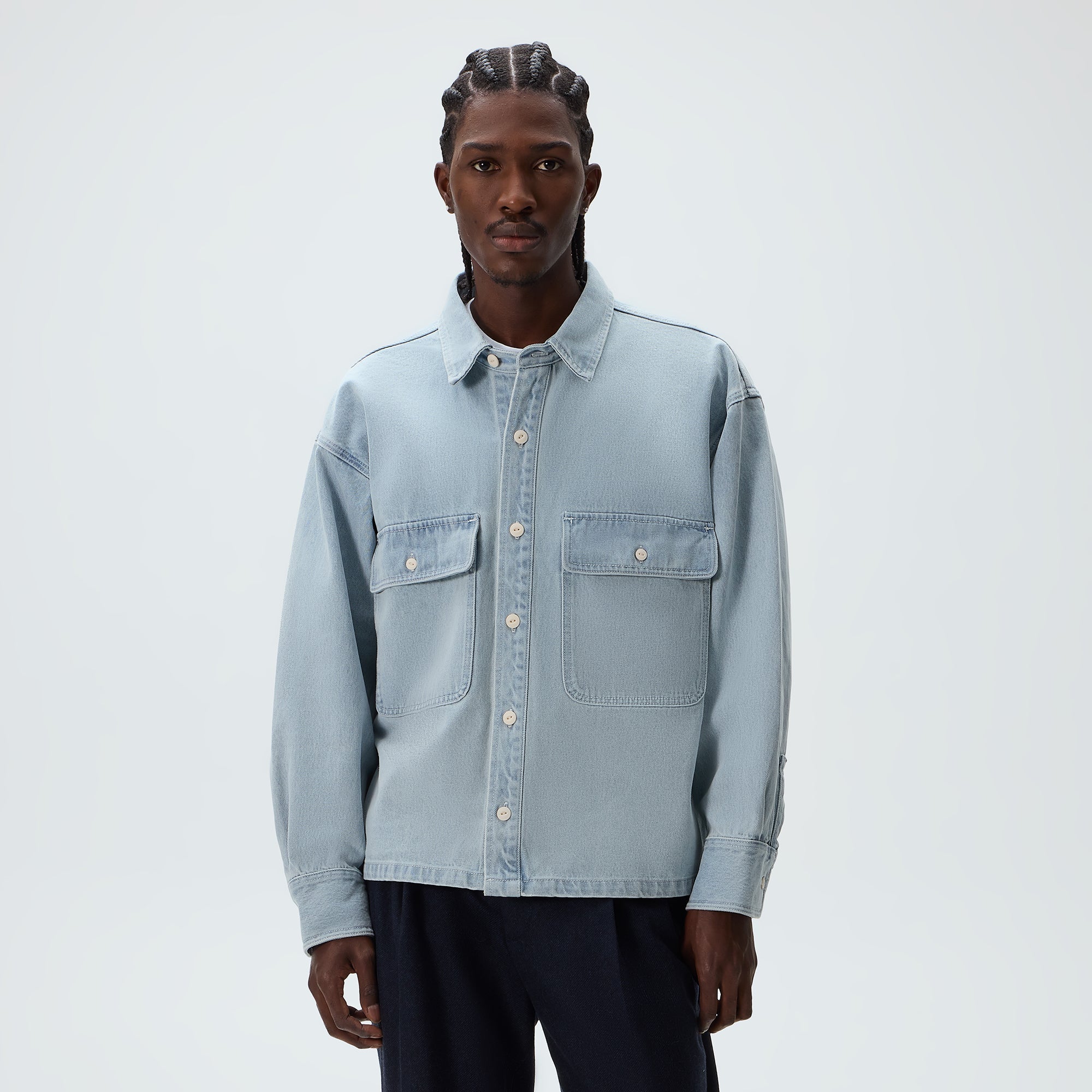 トップス KITH heavy oz cotton shirt de Kith for Team USA Henson Shirt - Light Indigo