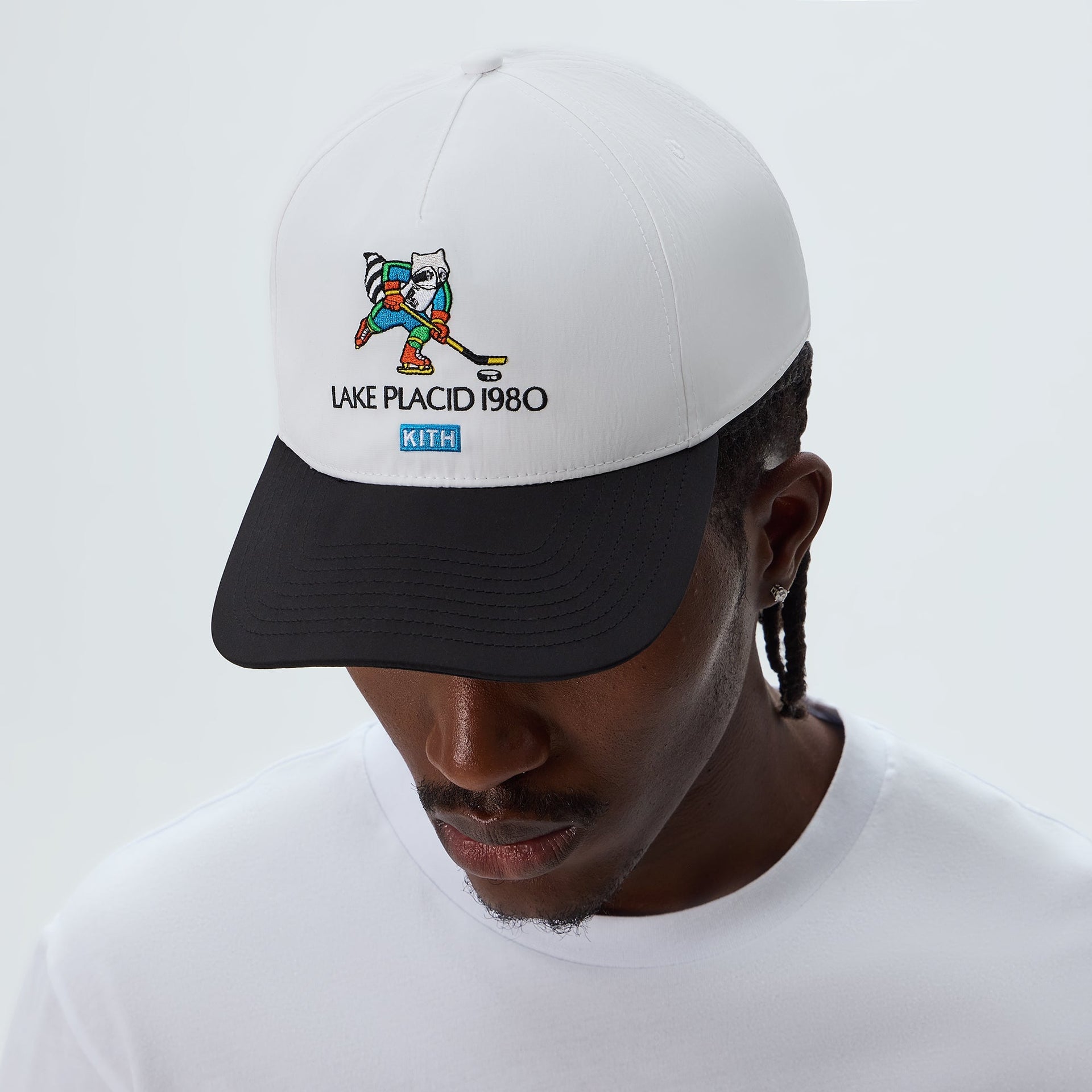 Kith for Olympics Heritage Lake Placid Nylon Bay Low Pinch Crown Snapback - White