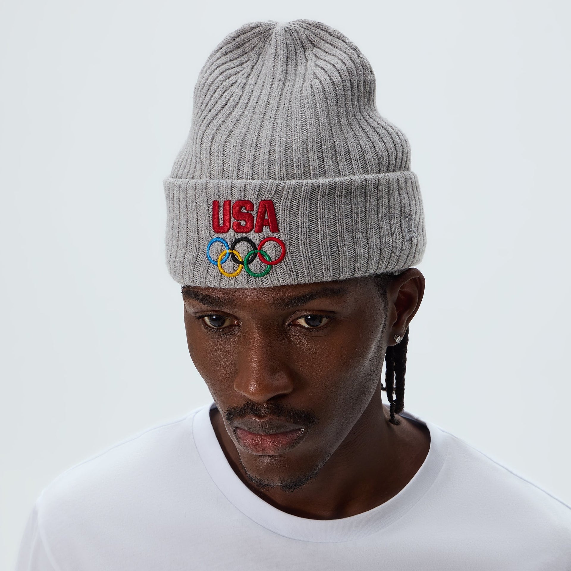 Kith & New Era for Team USA Knit Mia Beanie - Light Heather Grey