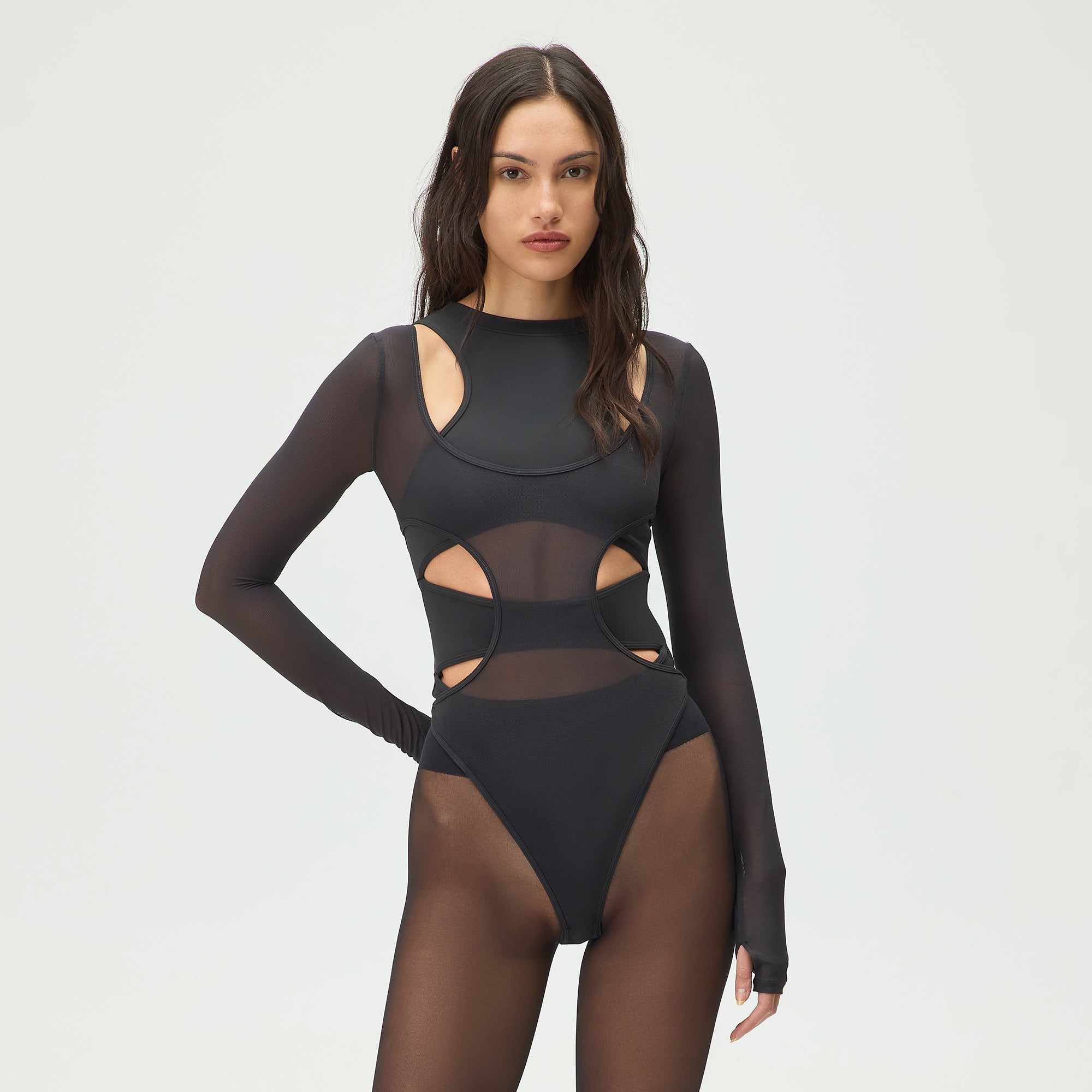 kith women monogram body suit black 黒 Lisa for Kith Women Lynx Layered Bodysuit - Black