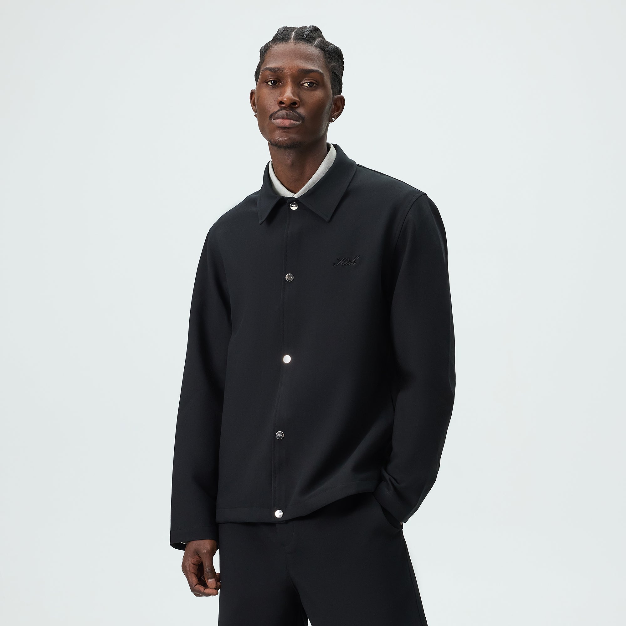 ジャケット・アウター Kith coach jacket Kith Midweight Double Weave Coaches Jacket - Black