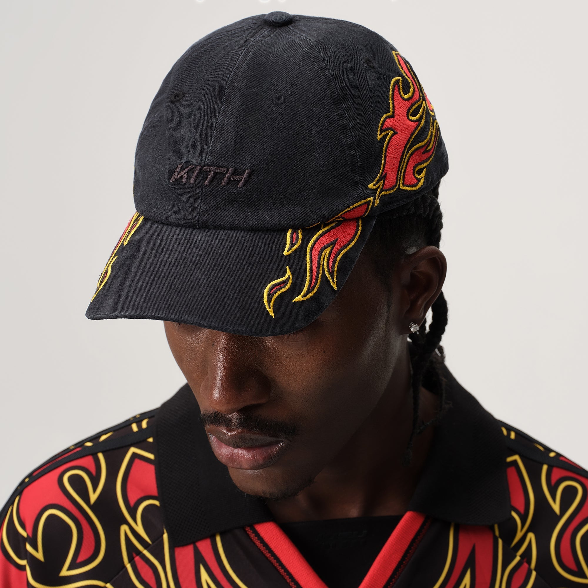 25Fall KITH adidas ファイヤーフレームcap Kith for adidas Football Flames Cap - Black / Orange