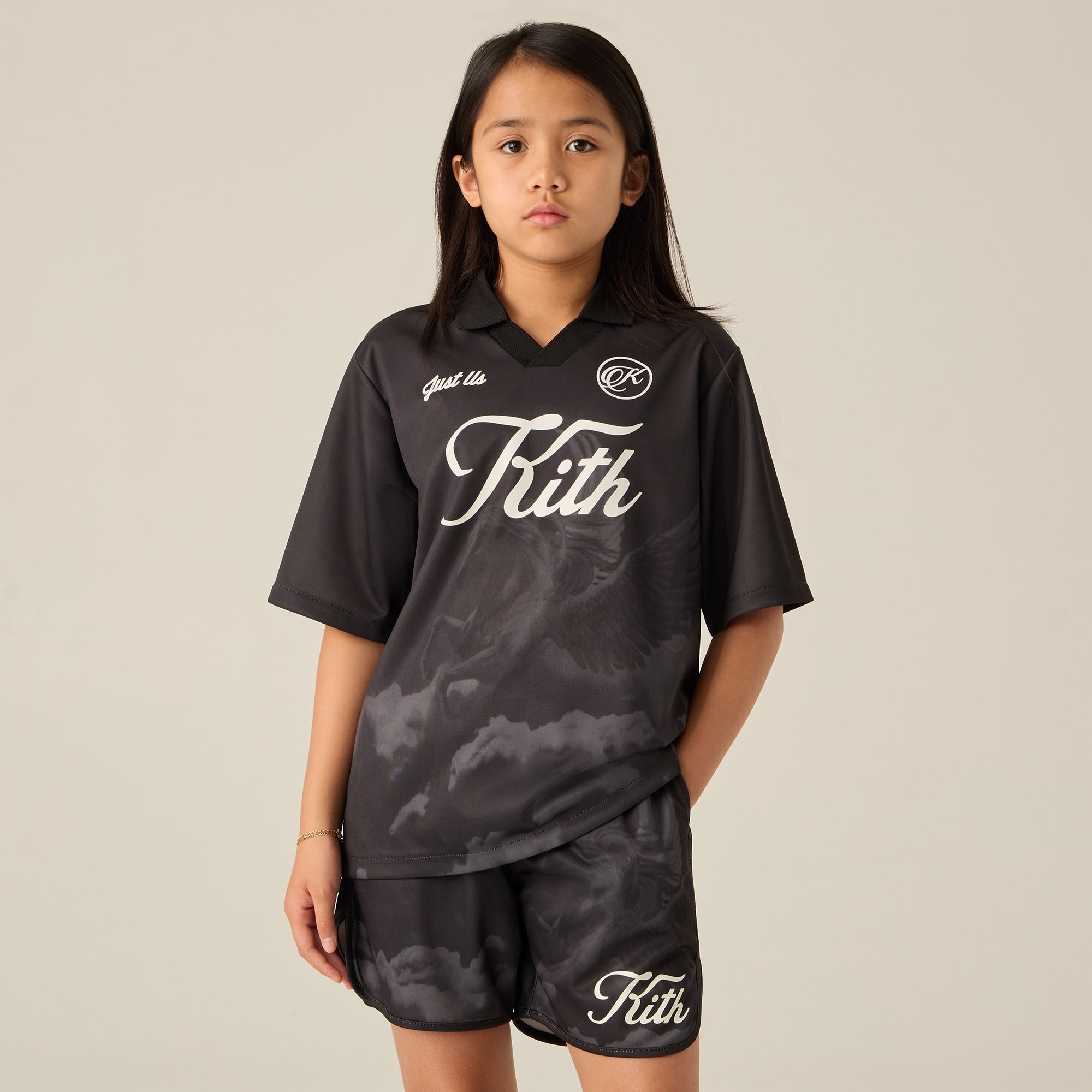 Kith Kids Printed Pegasus Soccer Top - Black