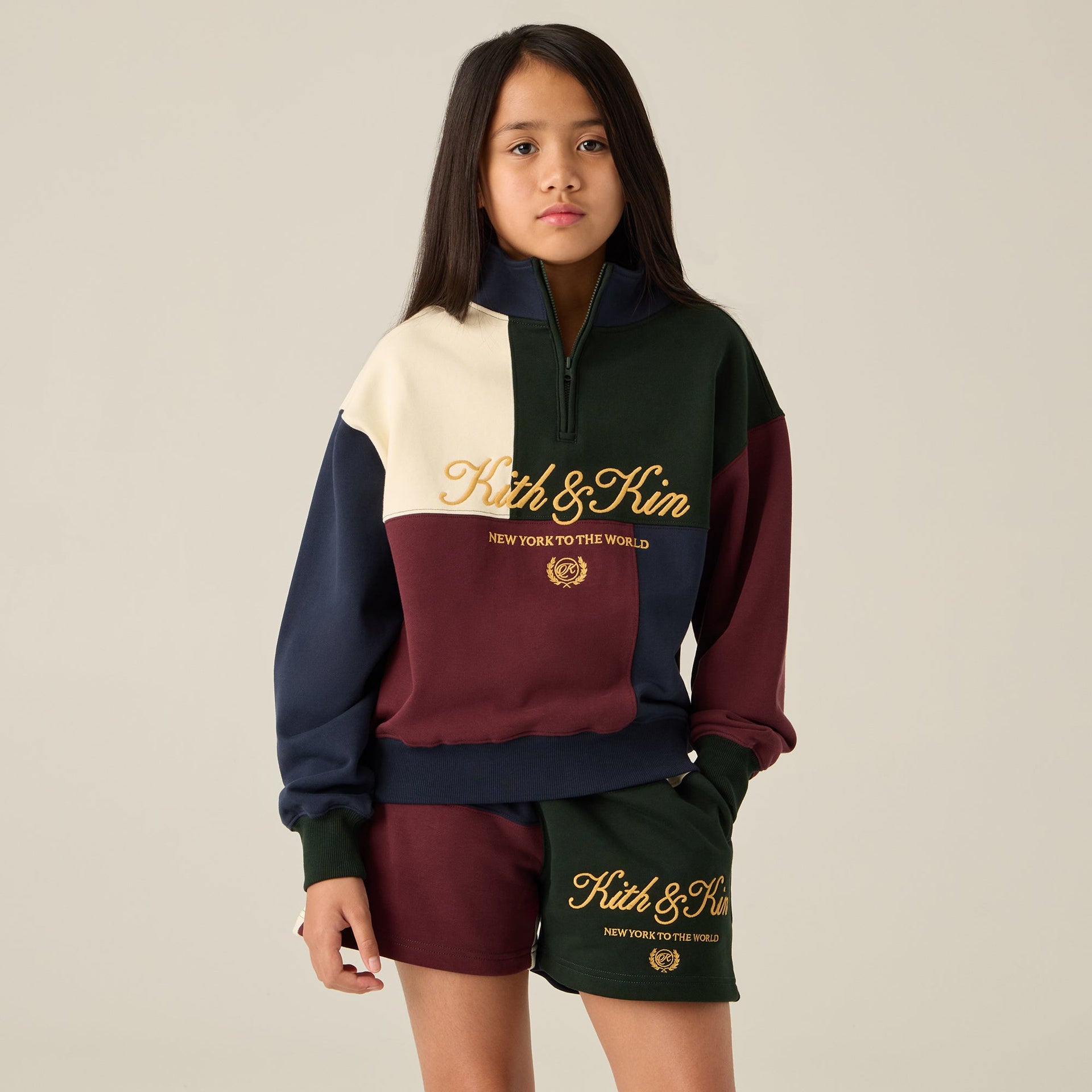 Kith Kids Patchwork Hunter Quarter Zip - Stadium