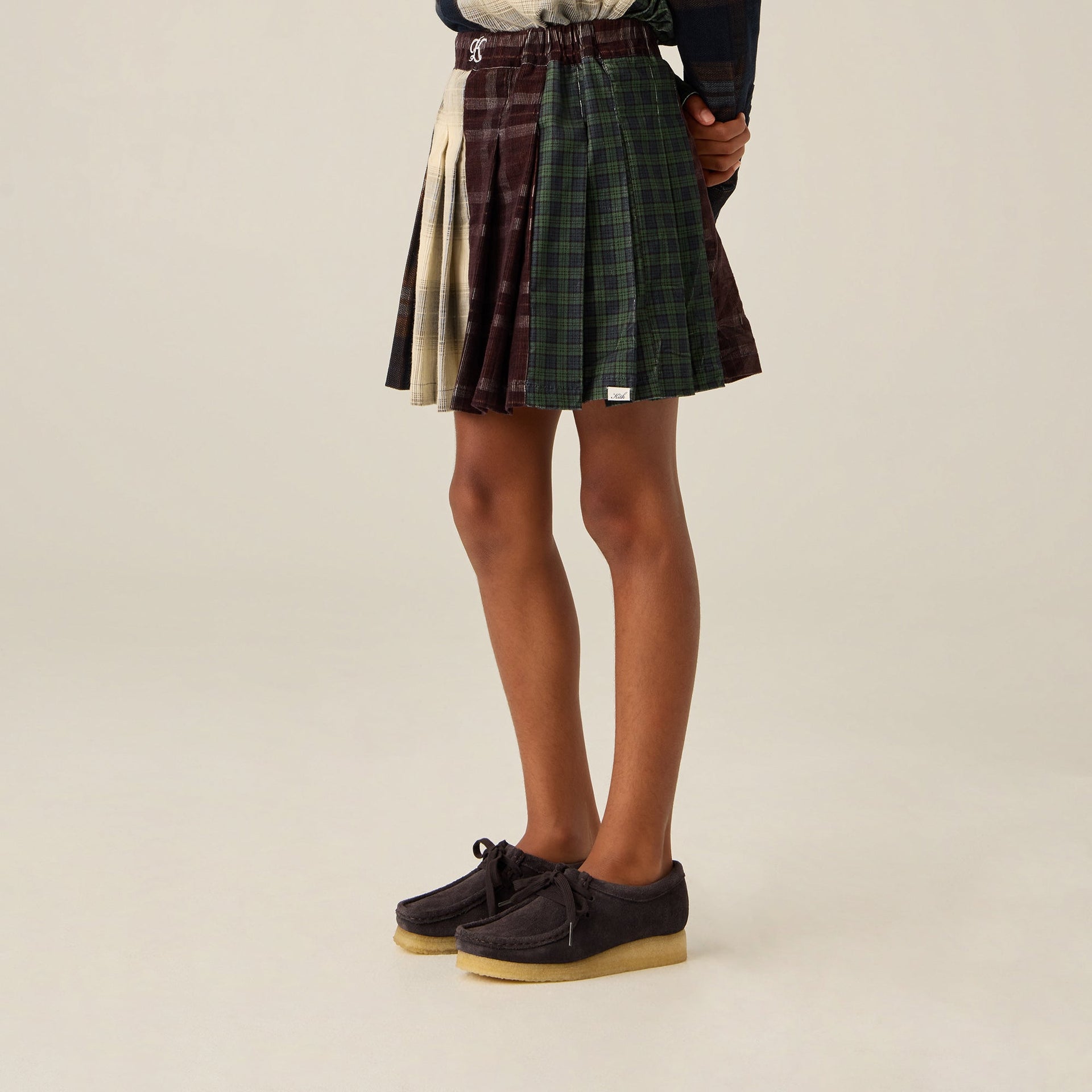 Kith Kids Textured Patchwork Pleated Skirt - Multi