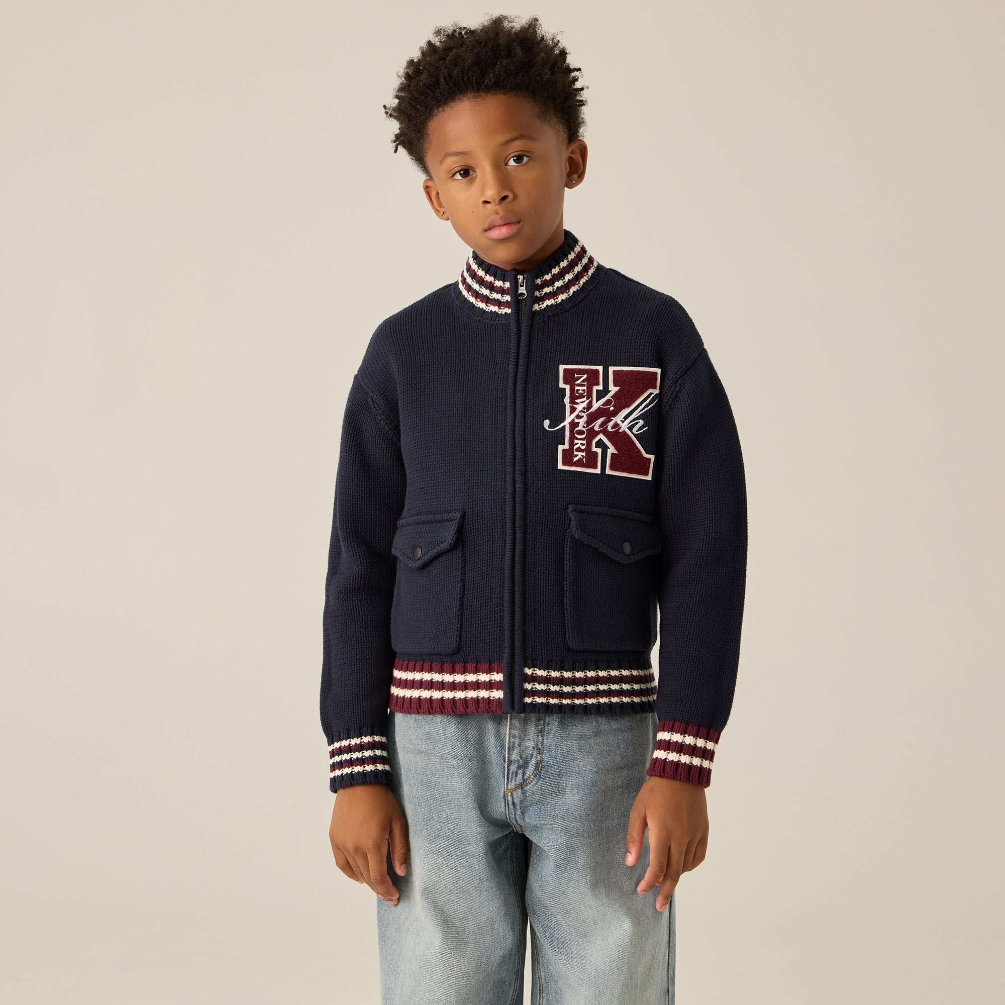 Kith Kids Varsity Coaches Wyona Sweater - Nocturnal