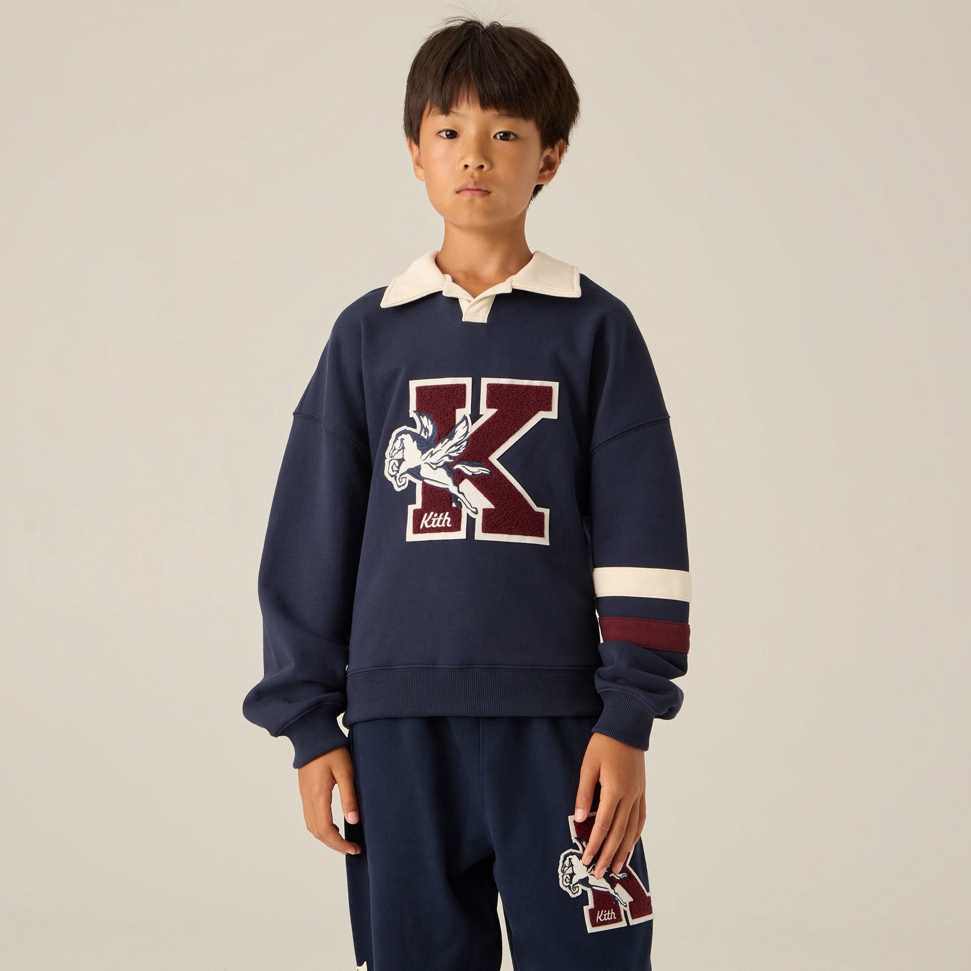 Kith Kids Varsity Nelson Collared Pullover - Nocturnal