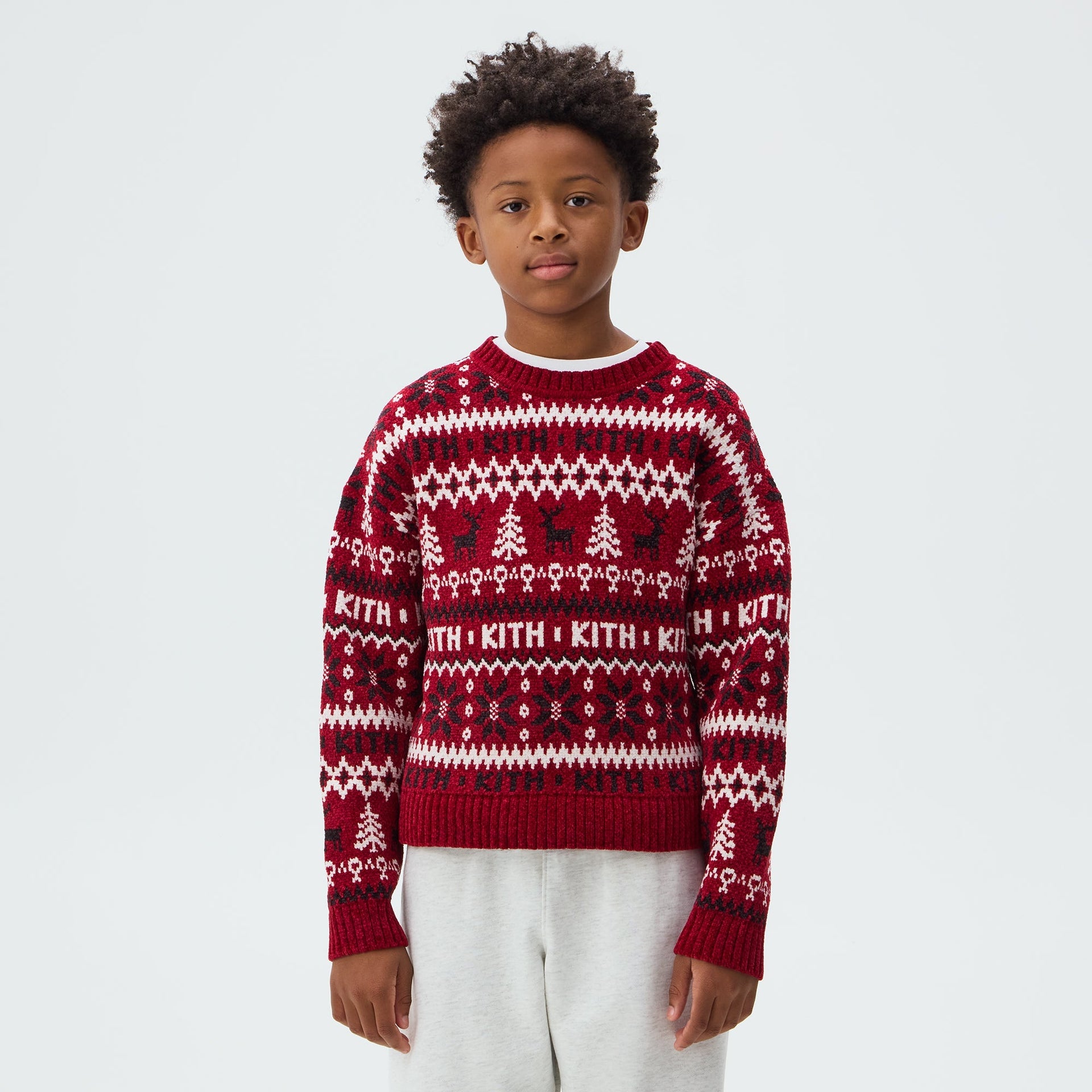 Kithmas Kids Fair Isle Chenille Crewneck - Allure