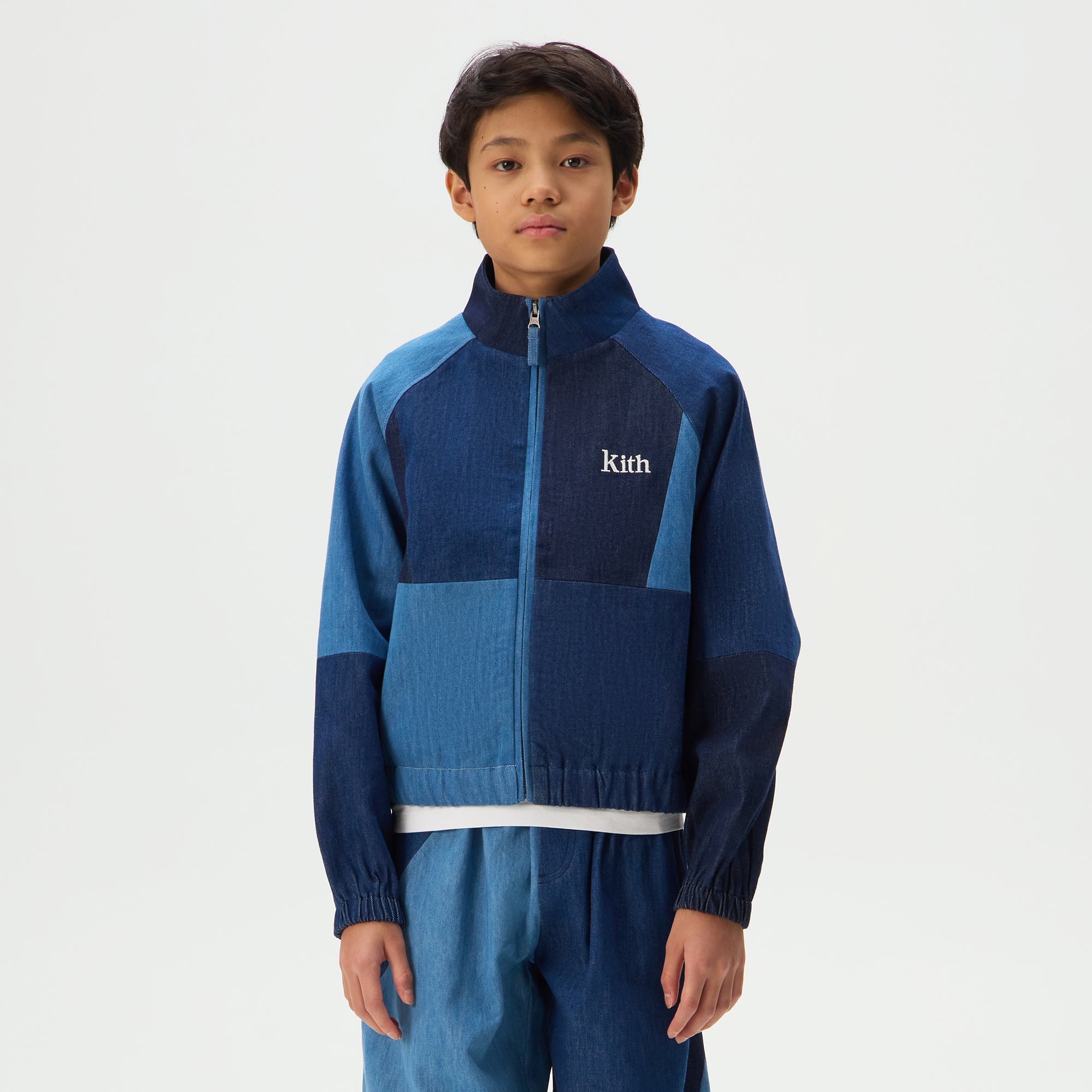 Kith Kids Patchwork Denim Milo Track Jacket - Multi