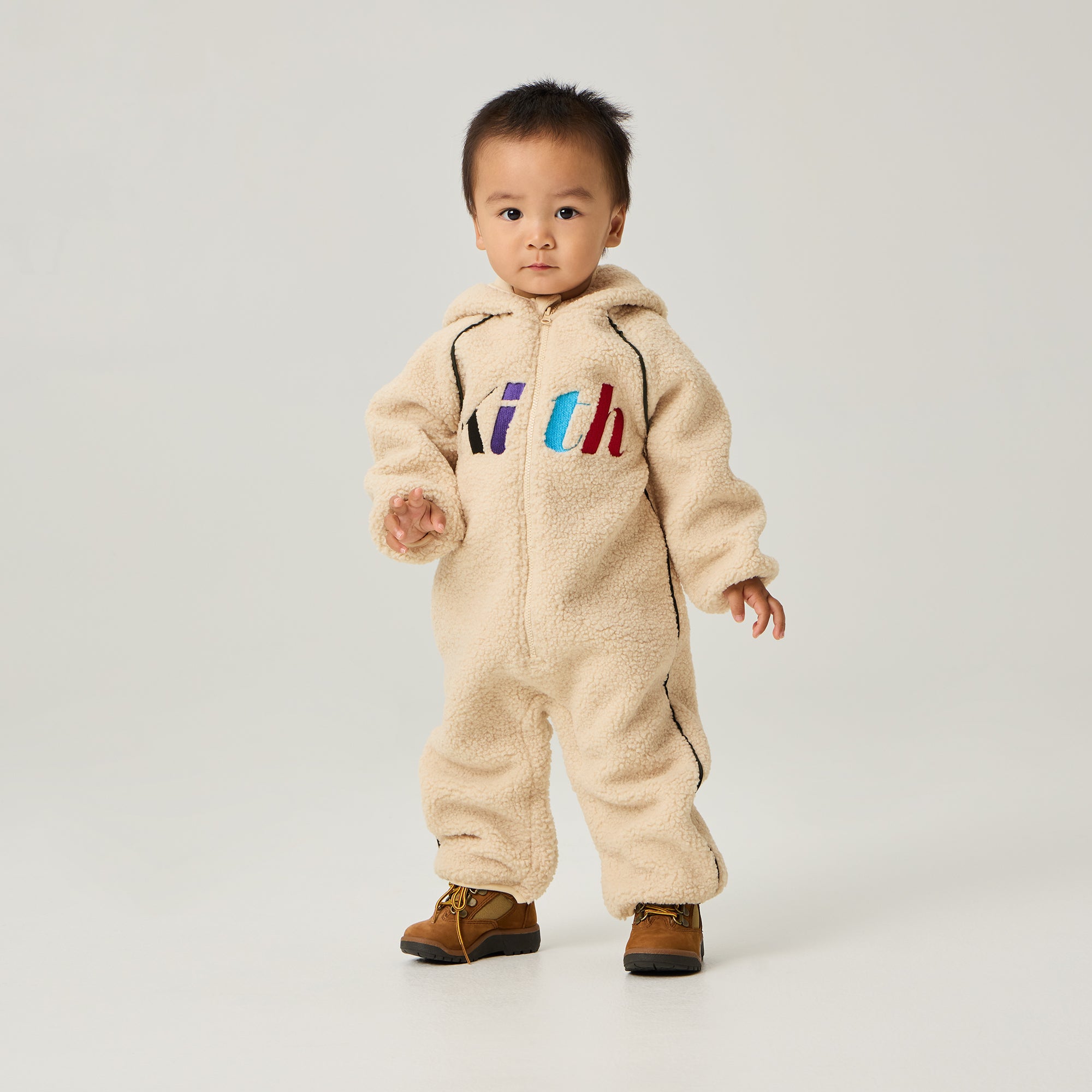 KITH ベビー服 Kith Baby Logo Sherpa Coverall - Oat