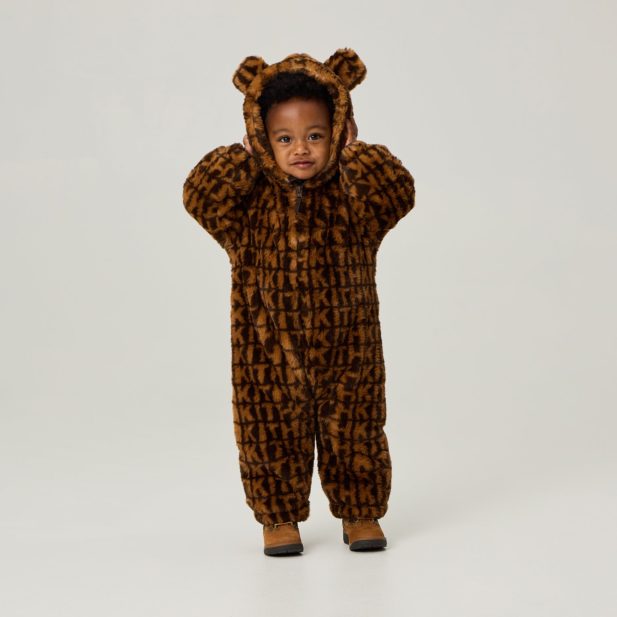 Kith Baby Faux Fur Monogram Teddy Coverall - Legacy