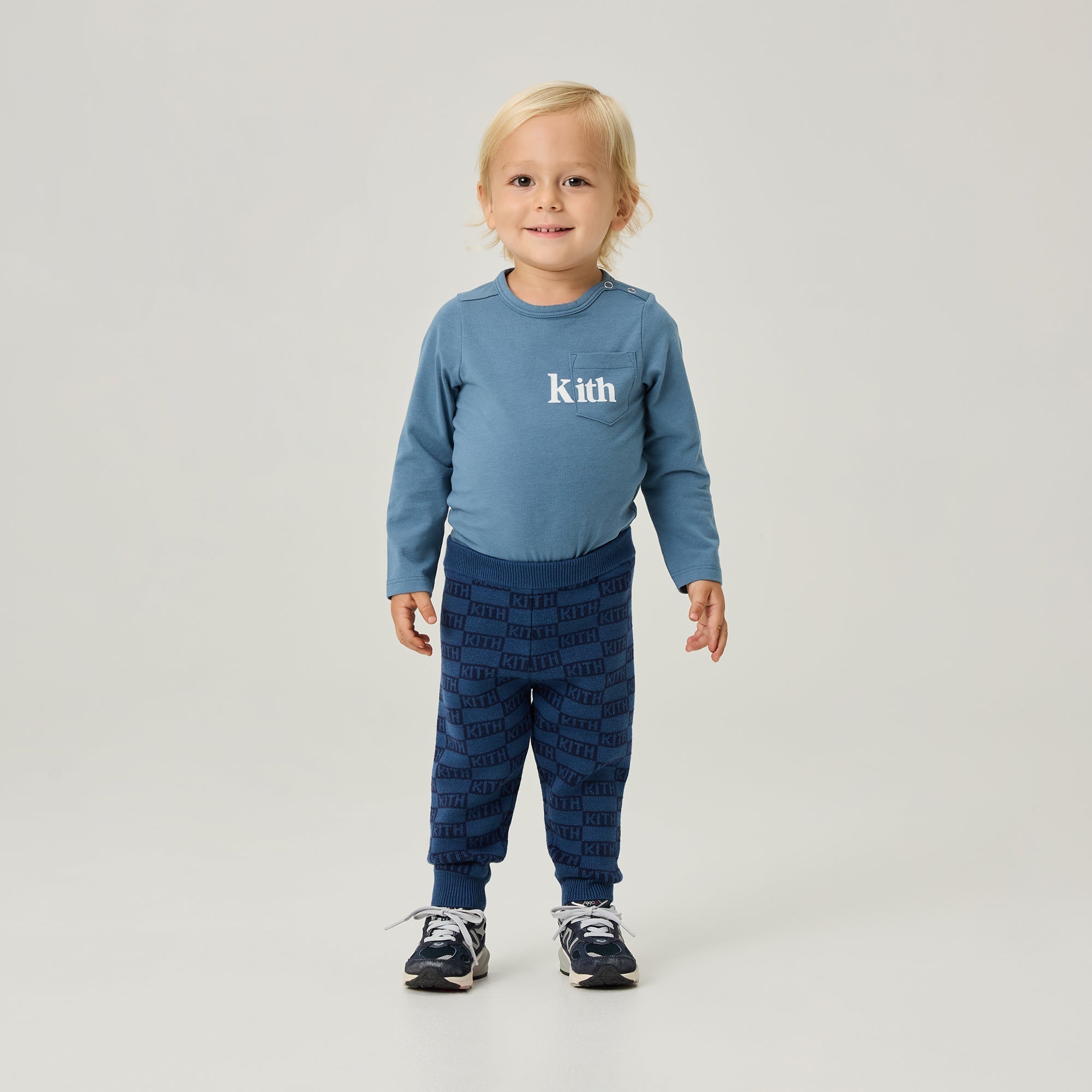 KITH ベビー服 Kith Baby Long Sleeve Quinn Bodysuit - Border