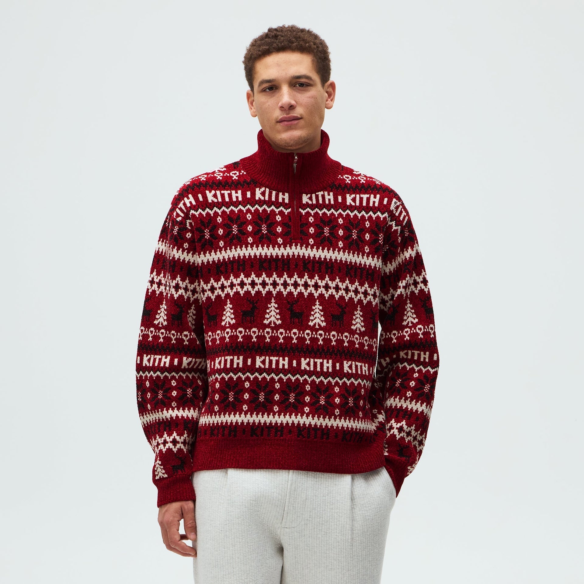 Kithmas Chenille Fair Isle Quarter Zip - Allure - PH