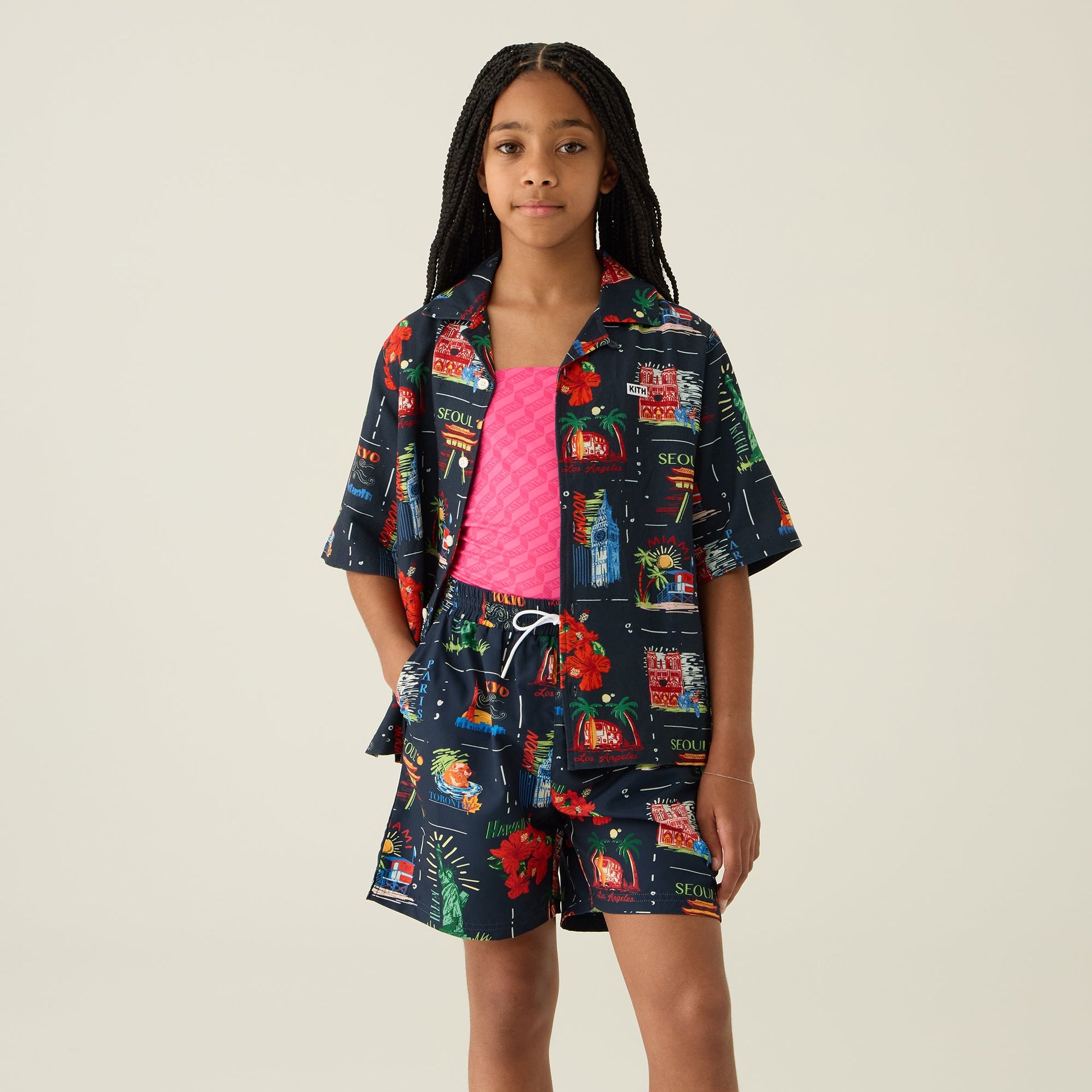 Kith Kids Souvenir Stamp Thompson Camp Shirt - Nocturnal