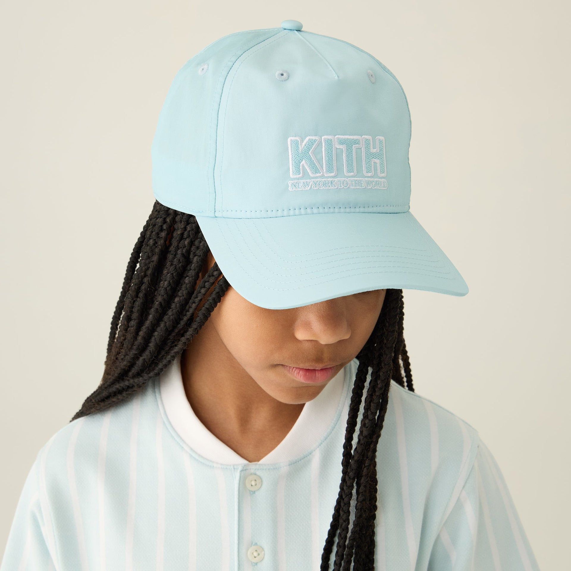 Kith Kids Wrinkle Nylon Snapback Hat - Blue Skies