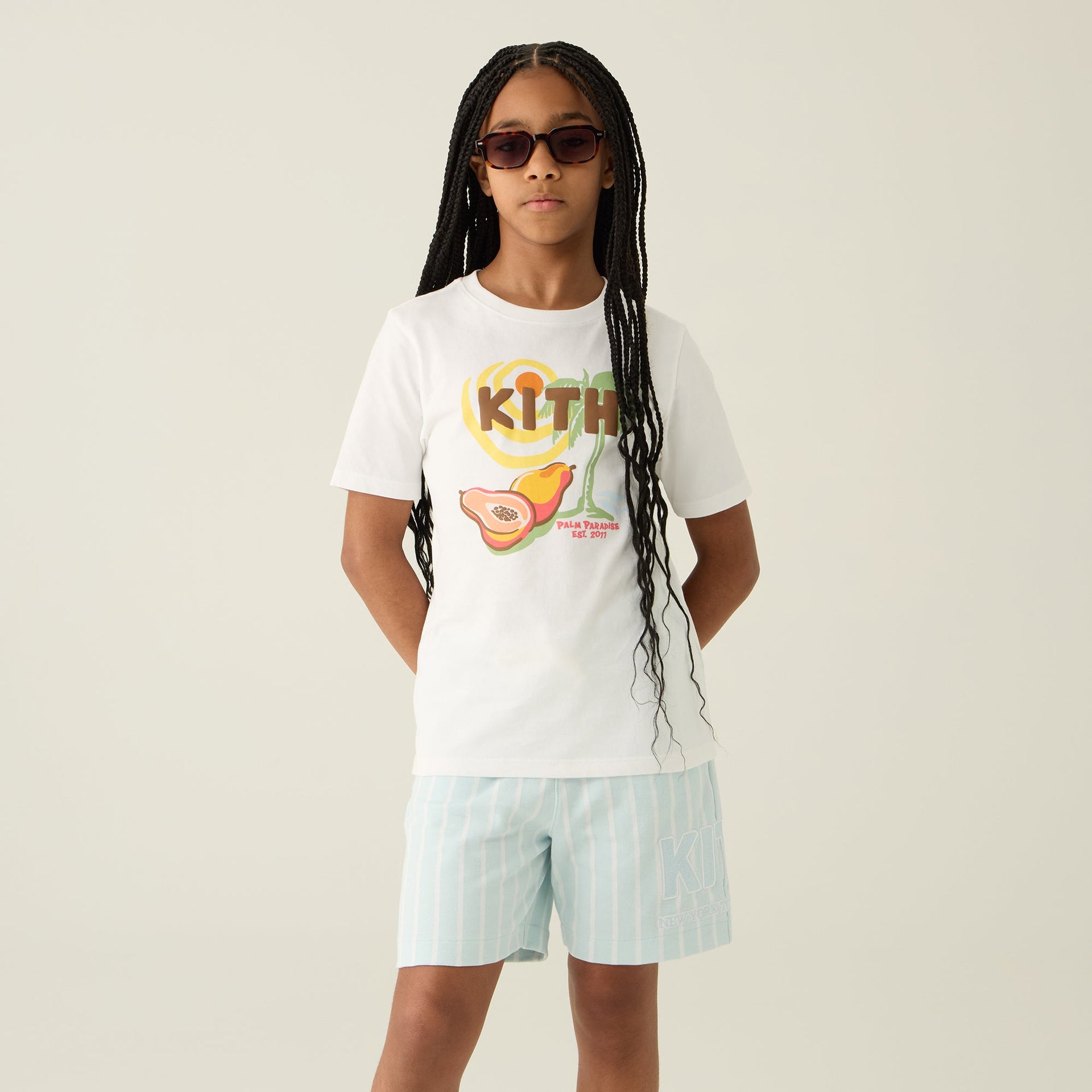 Kith Kids Palm Paradise Vacation Tee - White