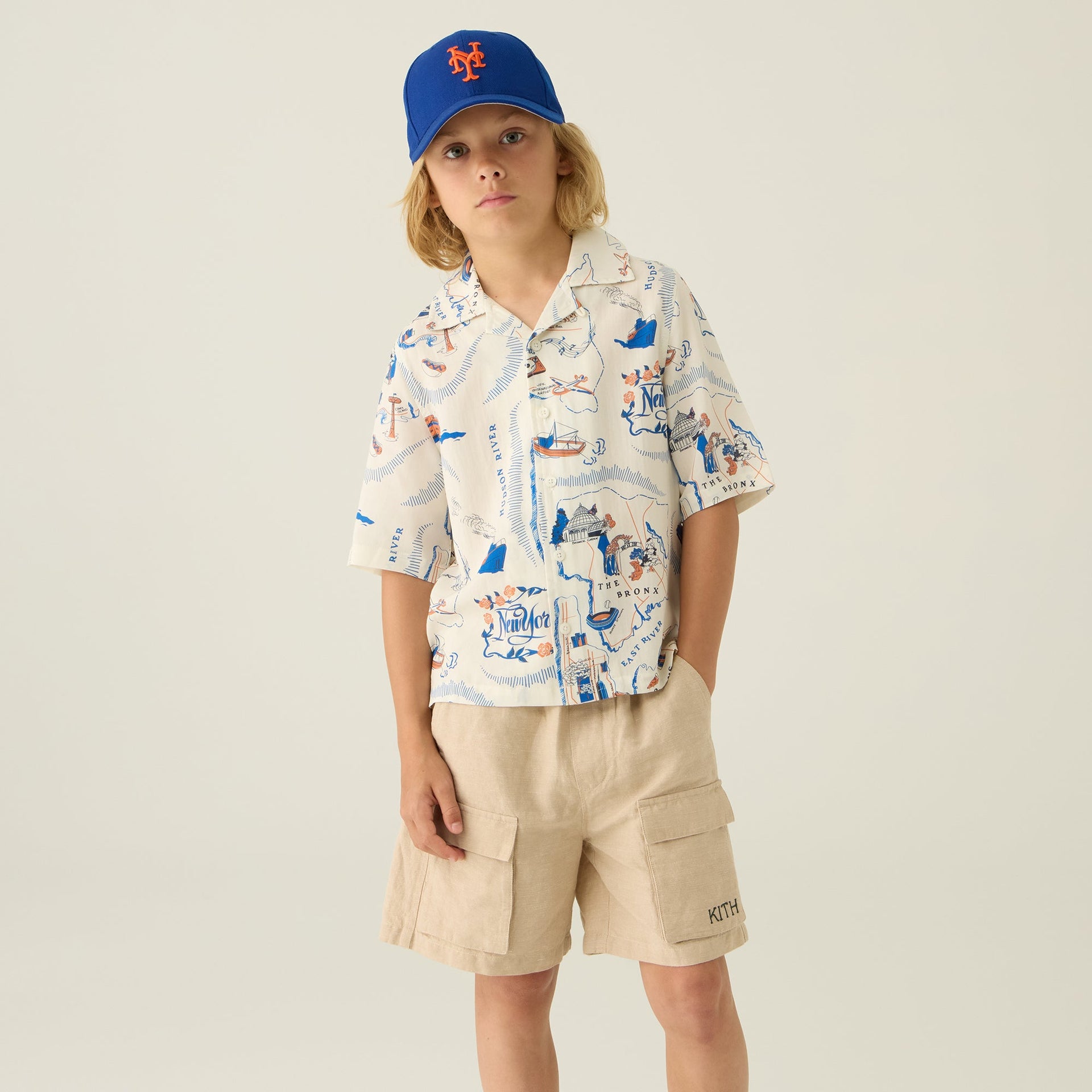 Kith Kids New York Thompson Camp Shirt - Sandrift