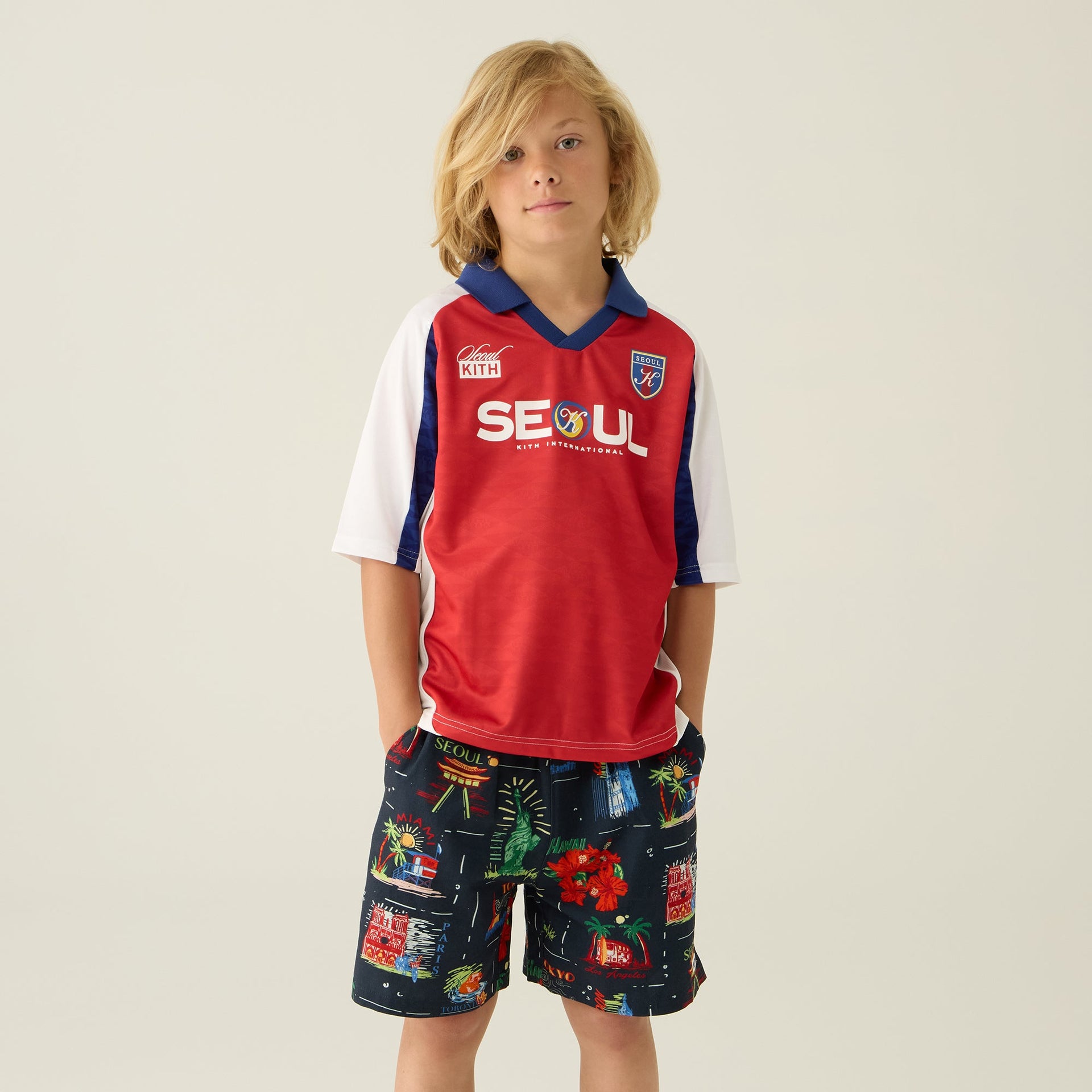 Kith Kids Souvenir Stamp Thompson Camp Short - Nocturnal