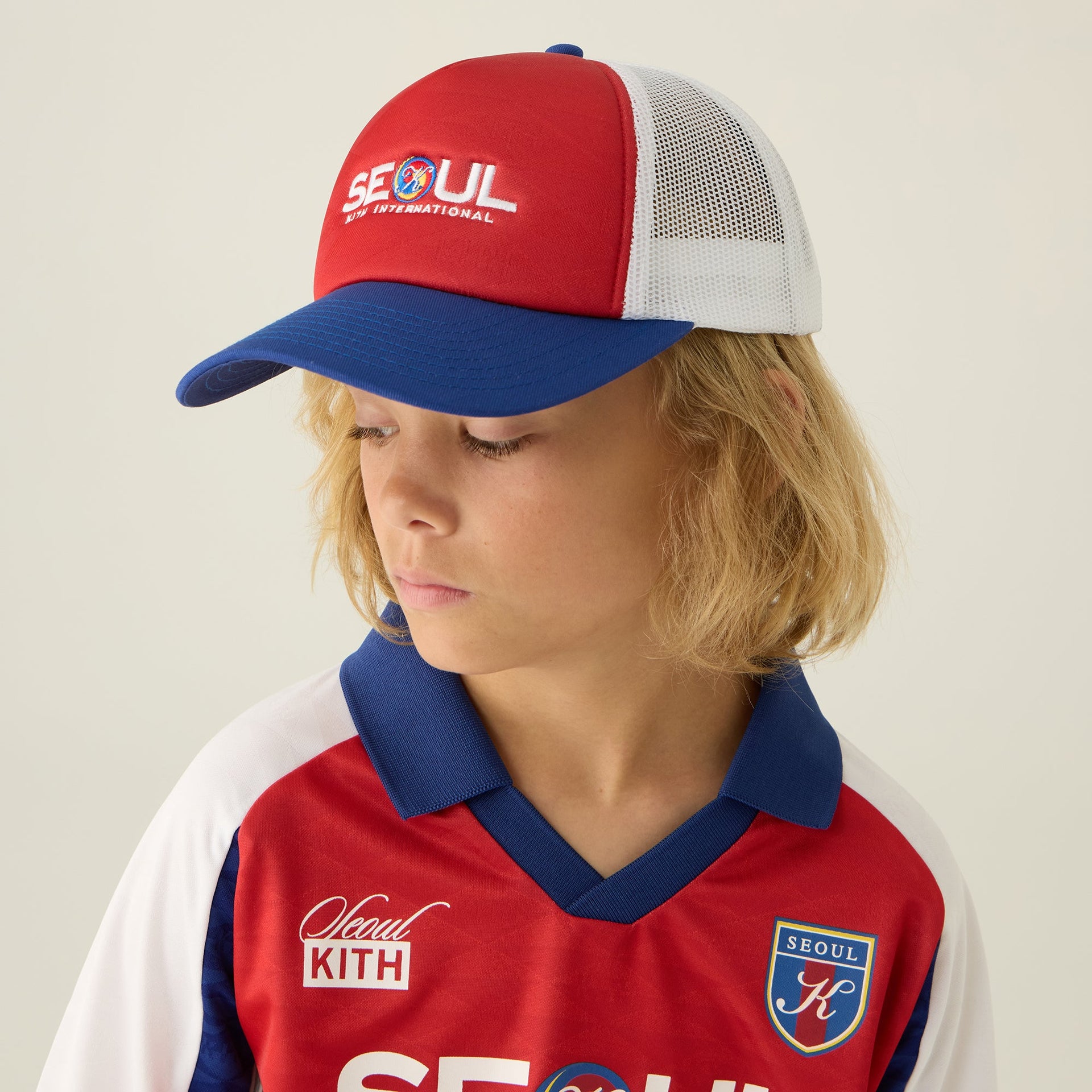Kith Kids Seoul Regional Trucker Hat - Cherry Bomb