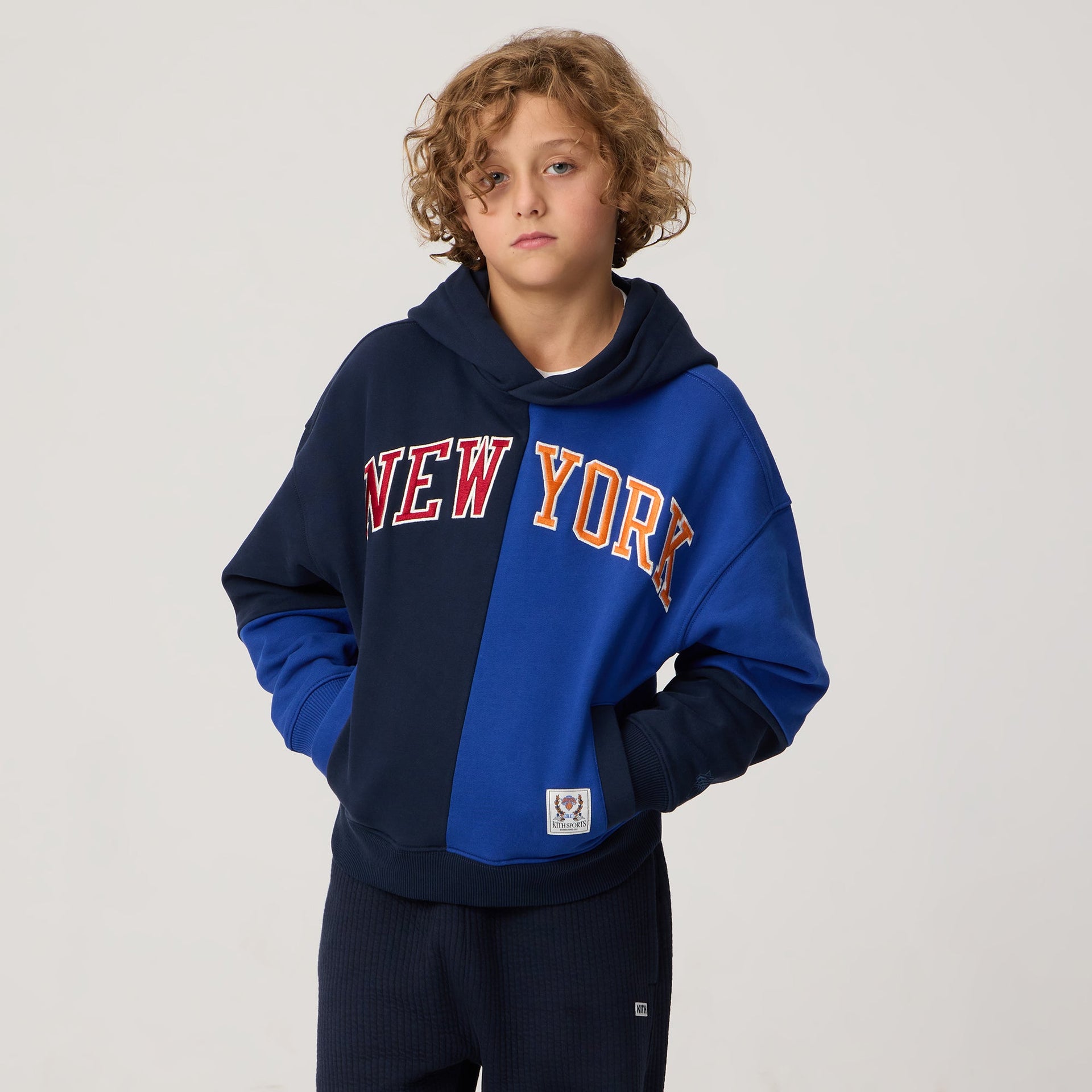 Kith Kids for the New York Knicks Mash Up Nelson Hoodie - Nocturnal
