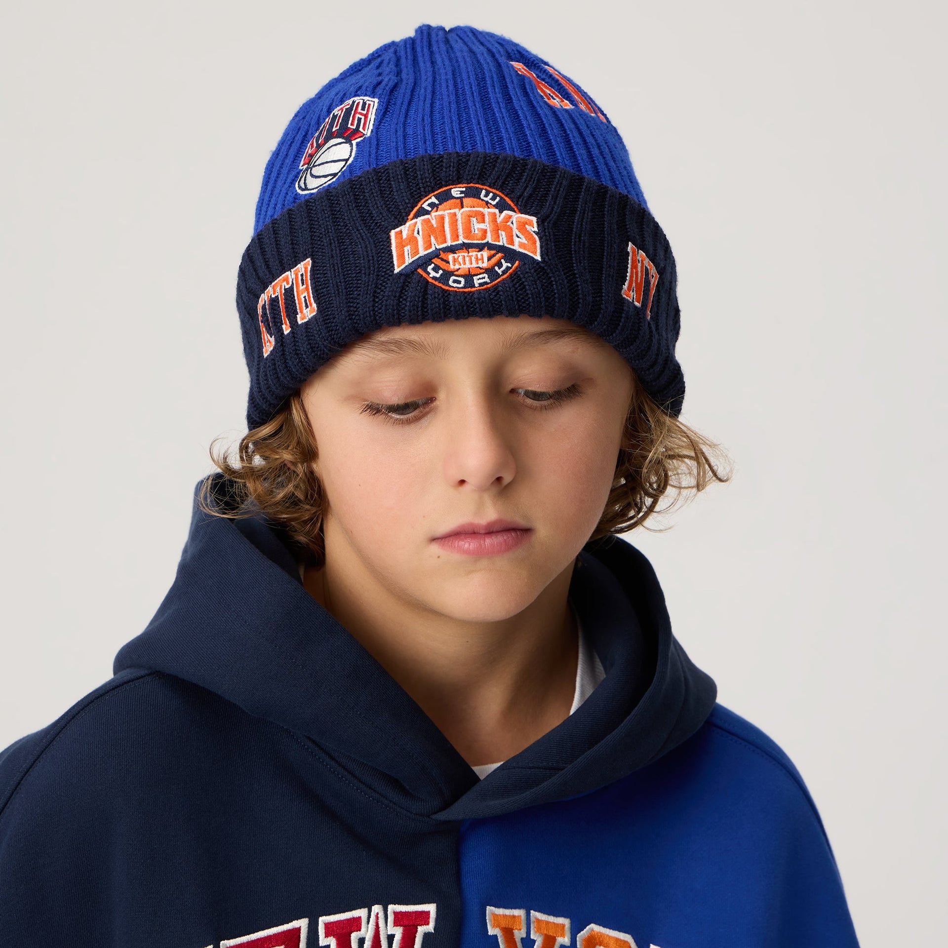 Kith Kids for the New York Knicks Knit Beanie - Royal