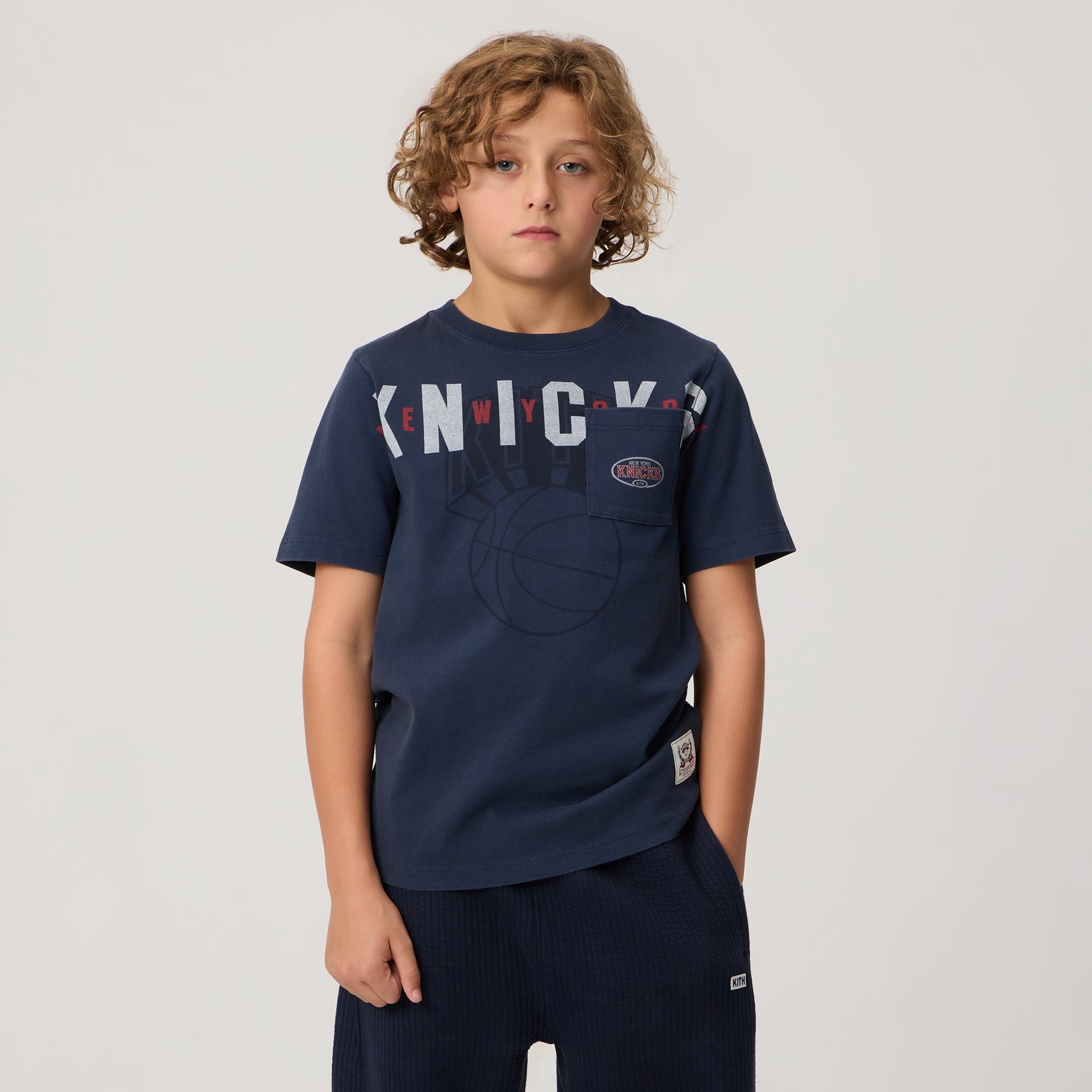 Kith Kids for the New York Knicks Vintage Pocket Tee - Nocturnal