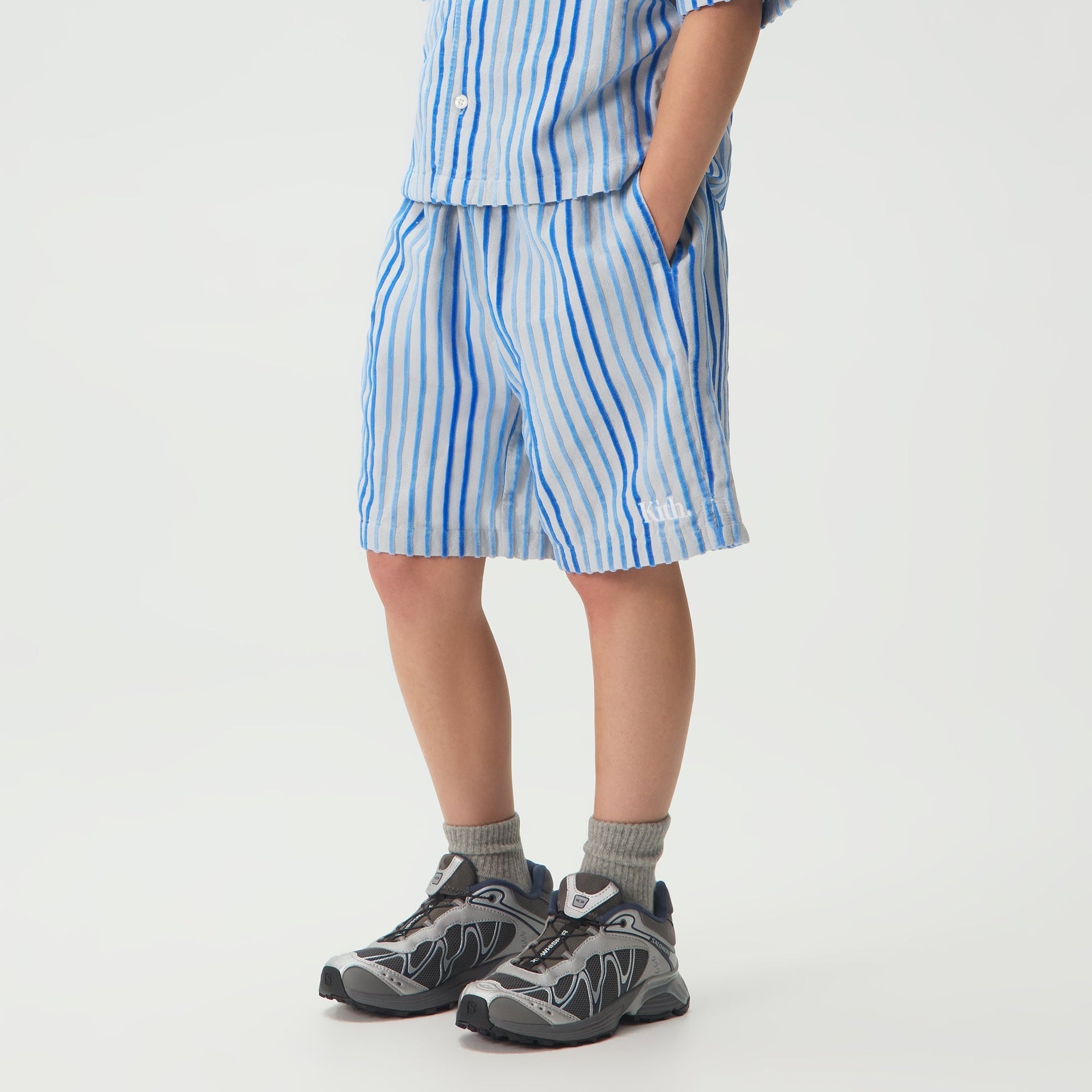 Kith Kids Chenille Stripe Thompson II Camp Short - Cornflower - PH