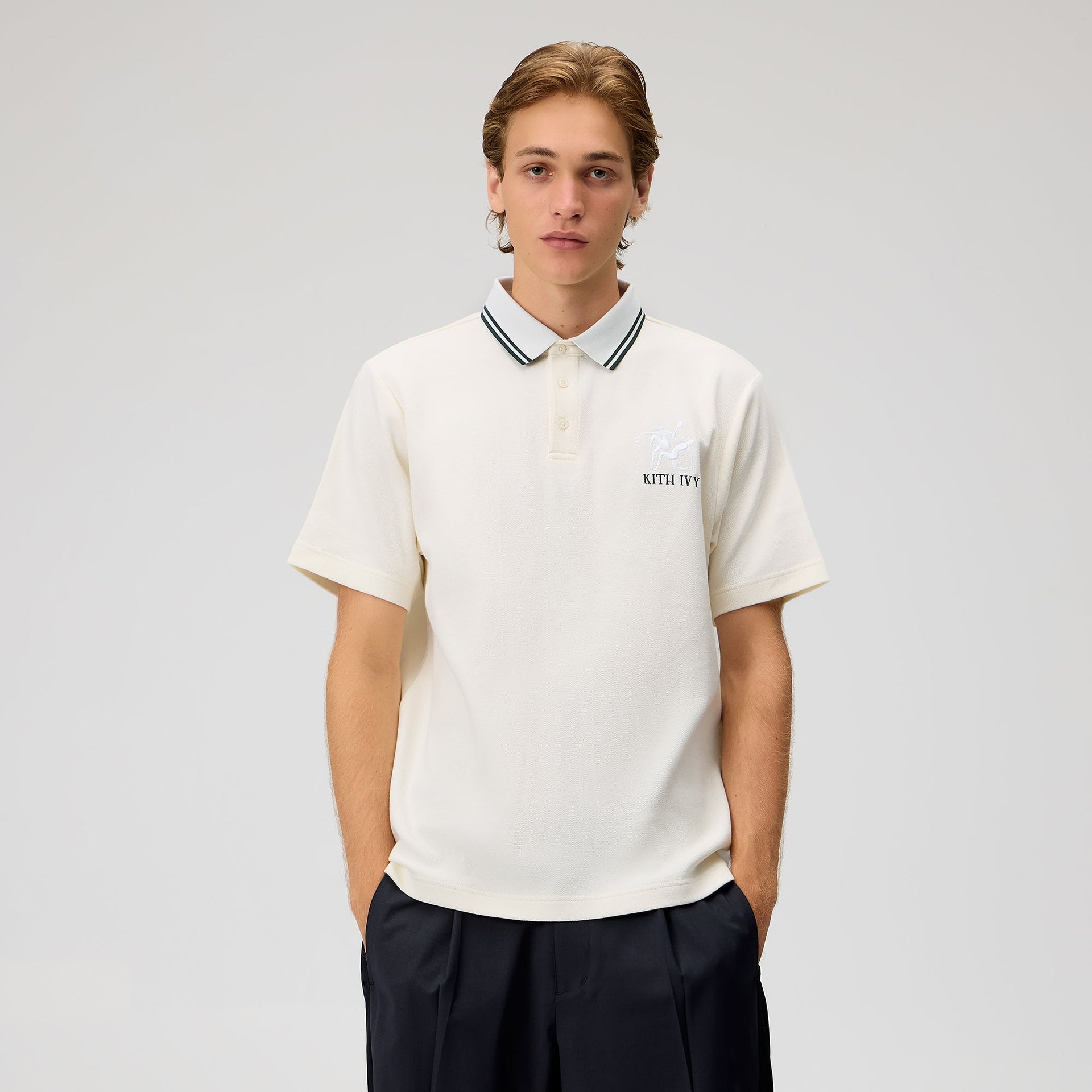 Kith Ivy Tipped Polo - Sandrift - PH