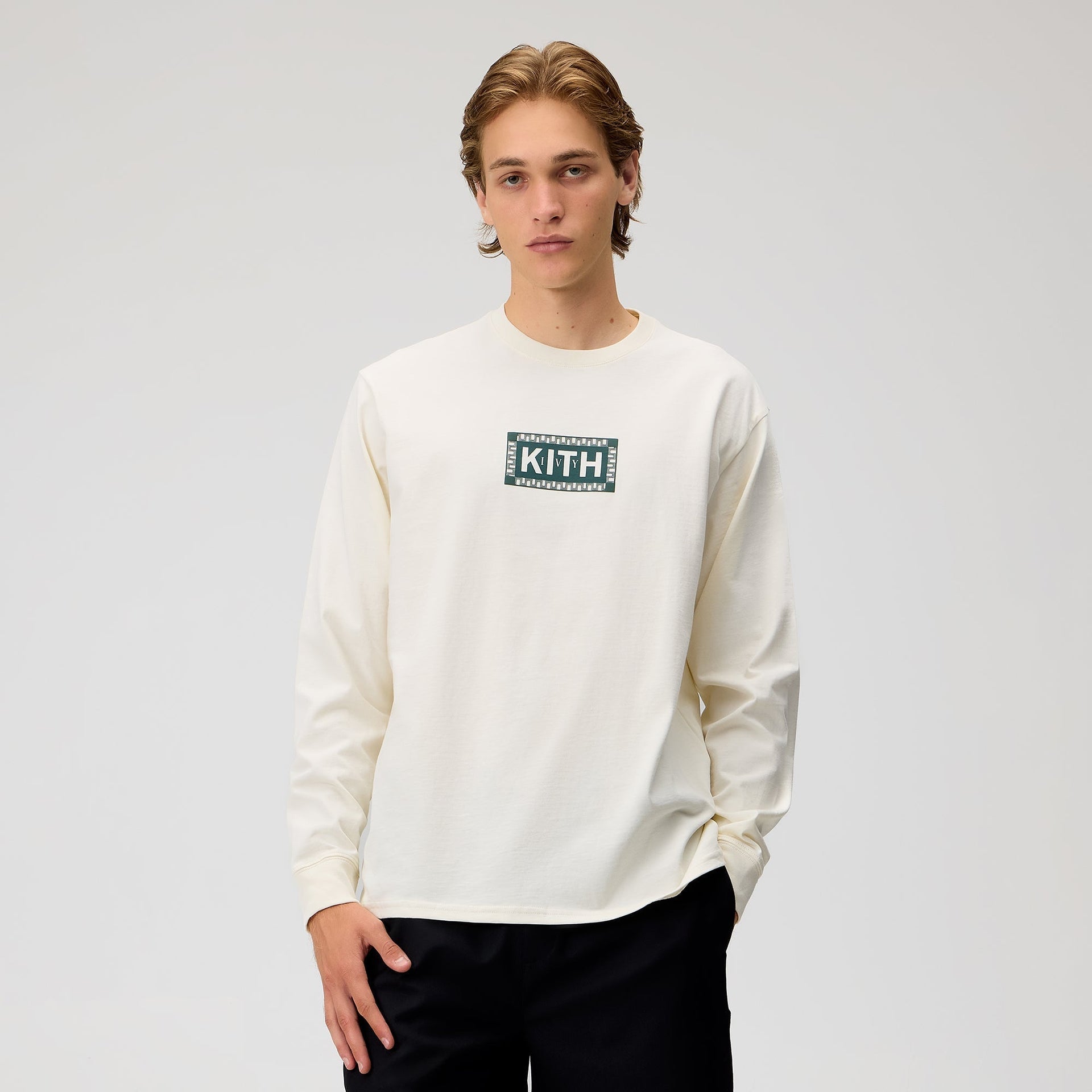 Kith Ivy Classic Logo Long Sleeve Tee - Sandrift - PH