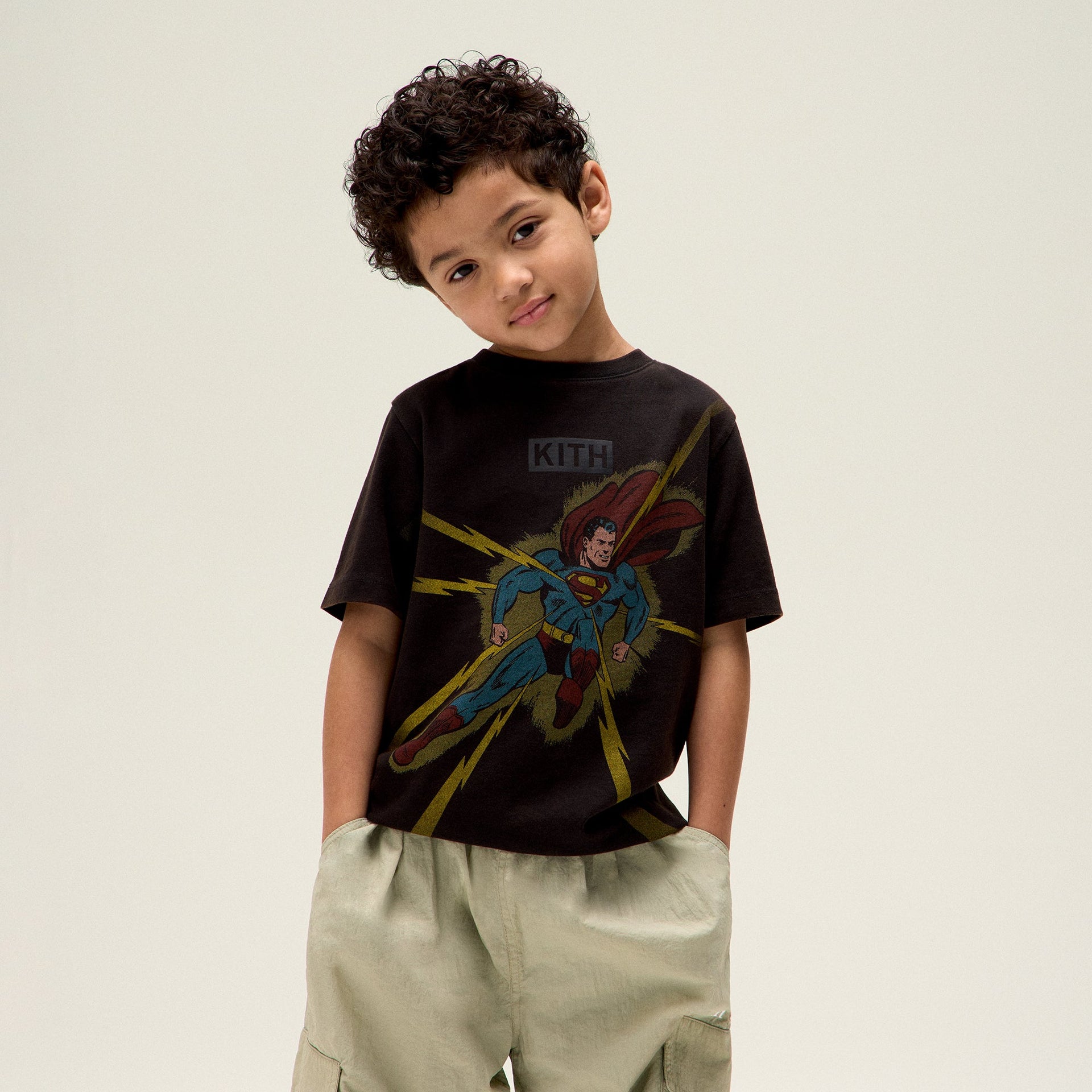 Superman | Kith Kids Lightning Bolt Tee - Black PH