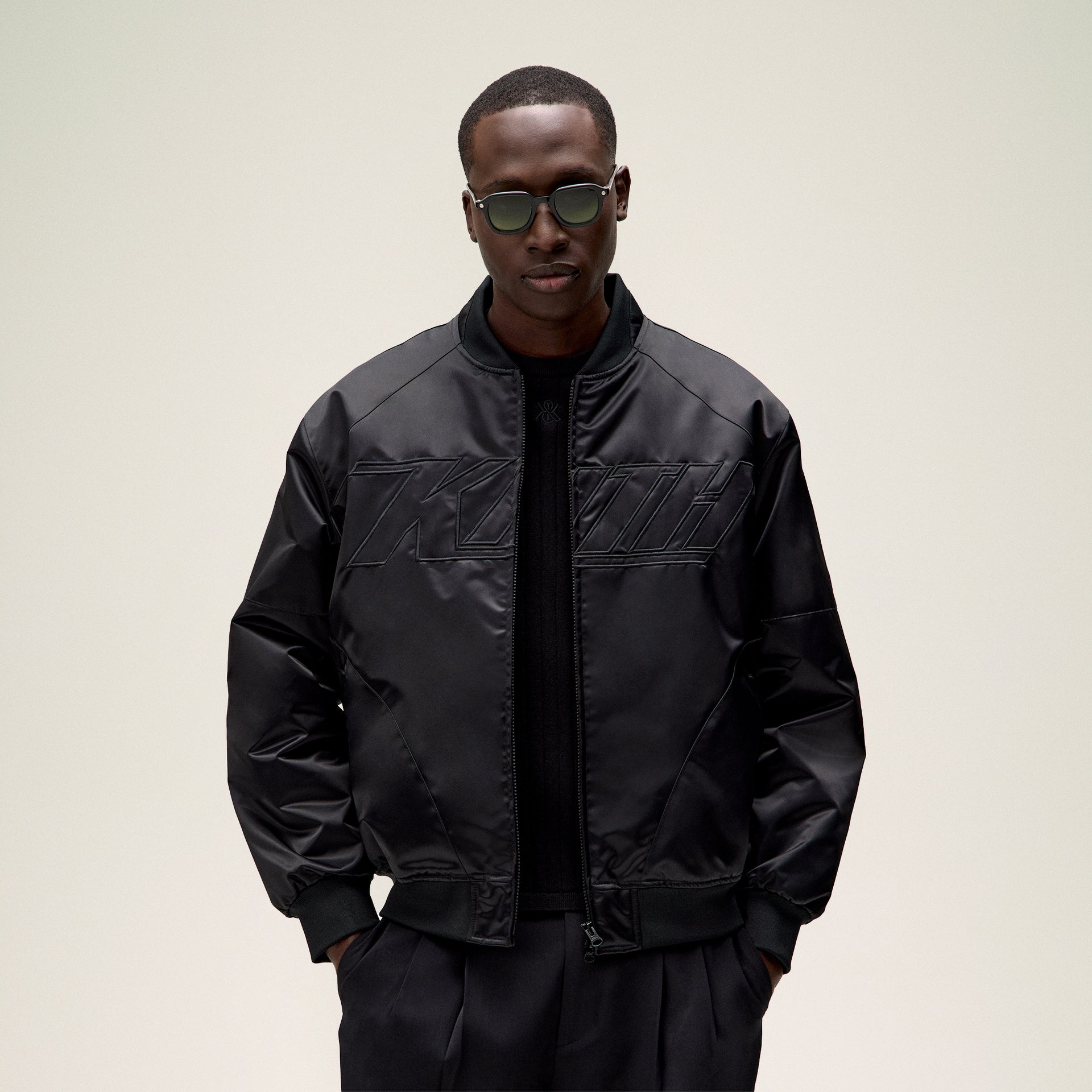 Superman | Kith Satin Bomber Jacket - Black