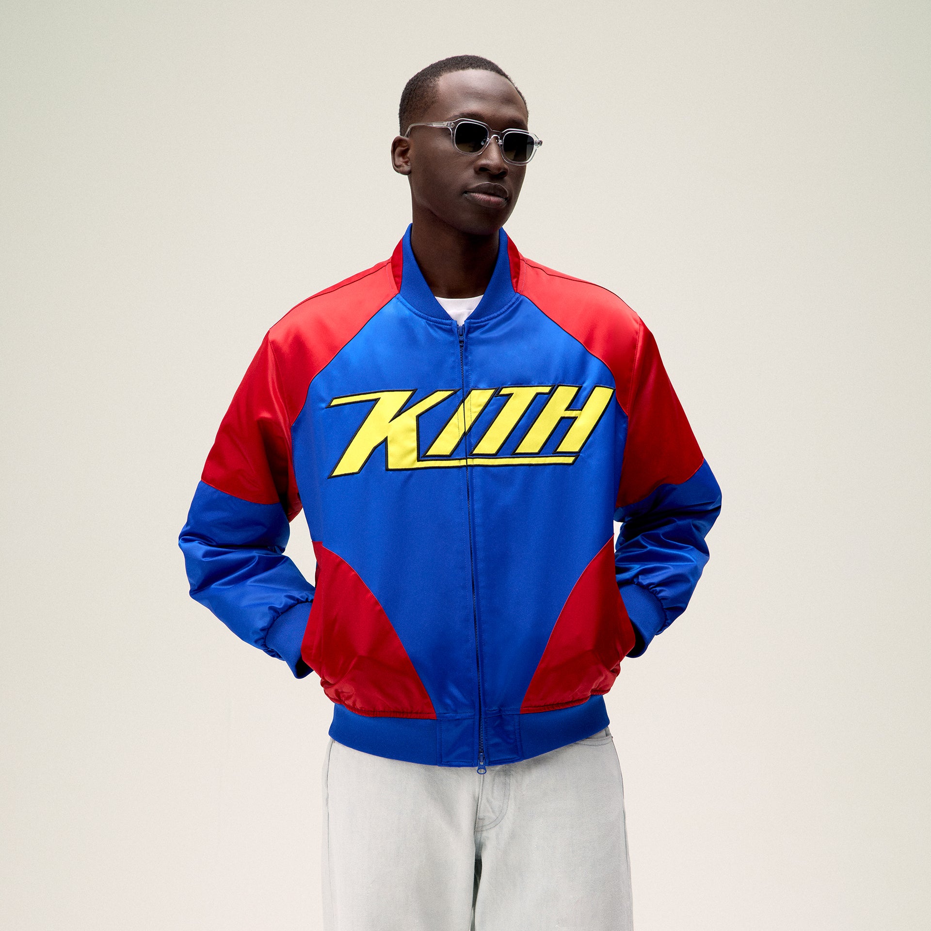 Superman | Kith Satin Bomber Jacket - Cyclone