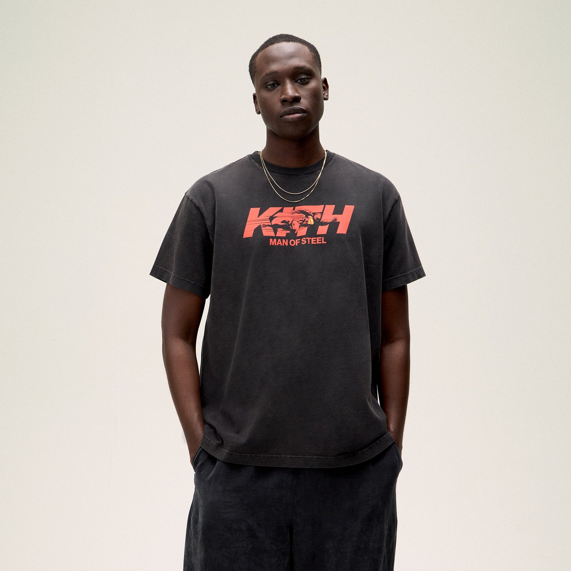 Superman | Kith Man of Steel Vintage Tee - Black PH