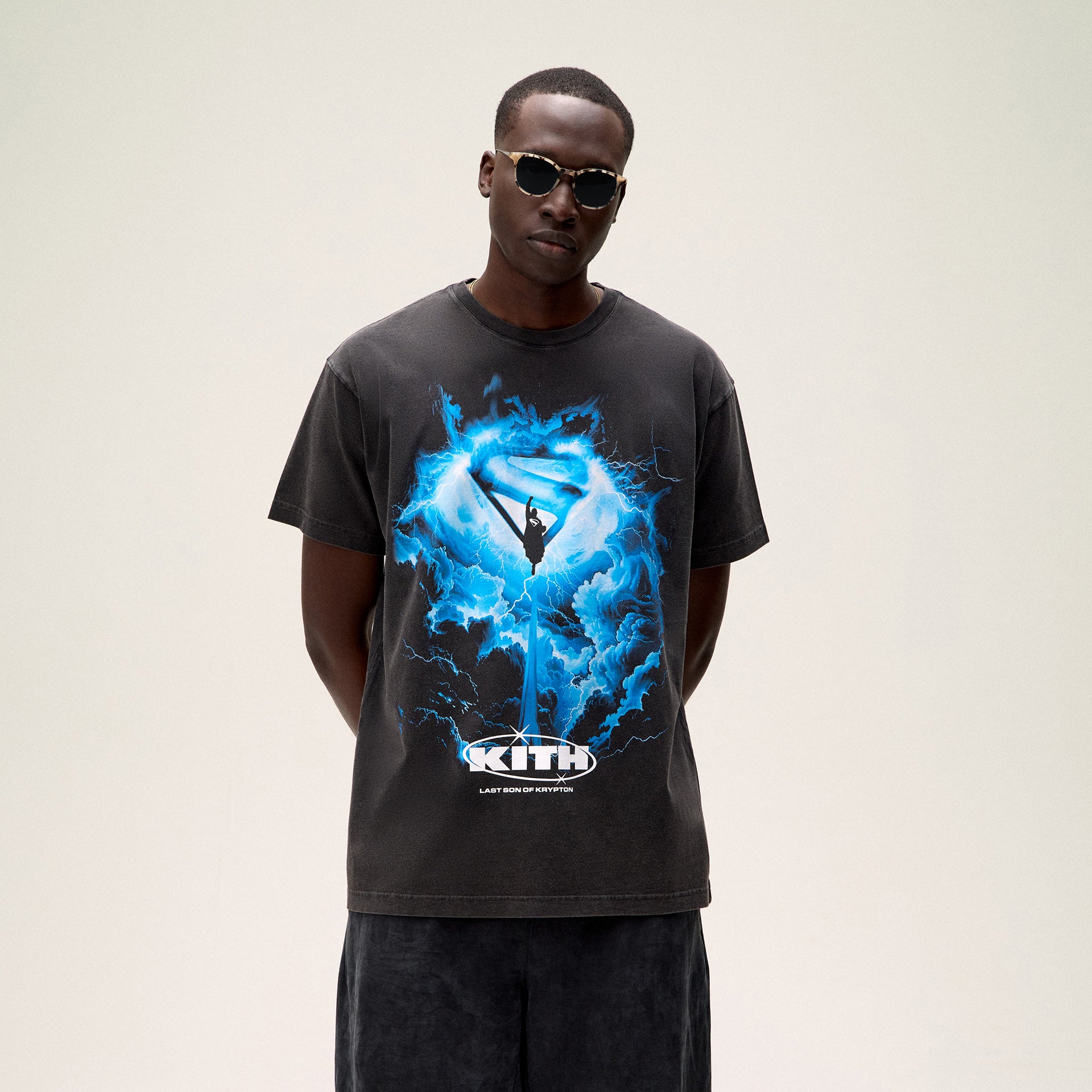 Superman | Kith (2025 Movie) Lightning Vintage Tee - Black